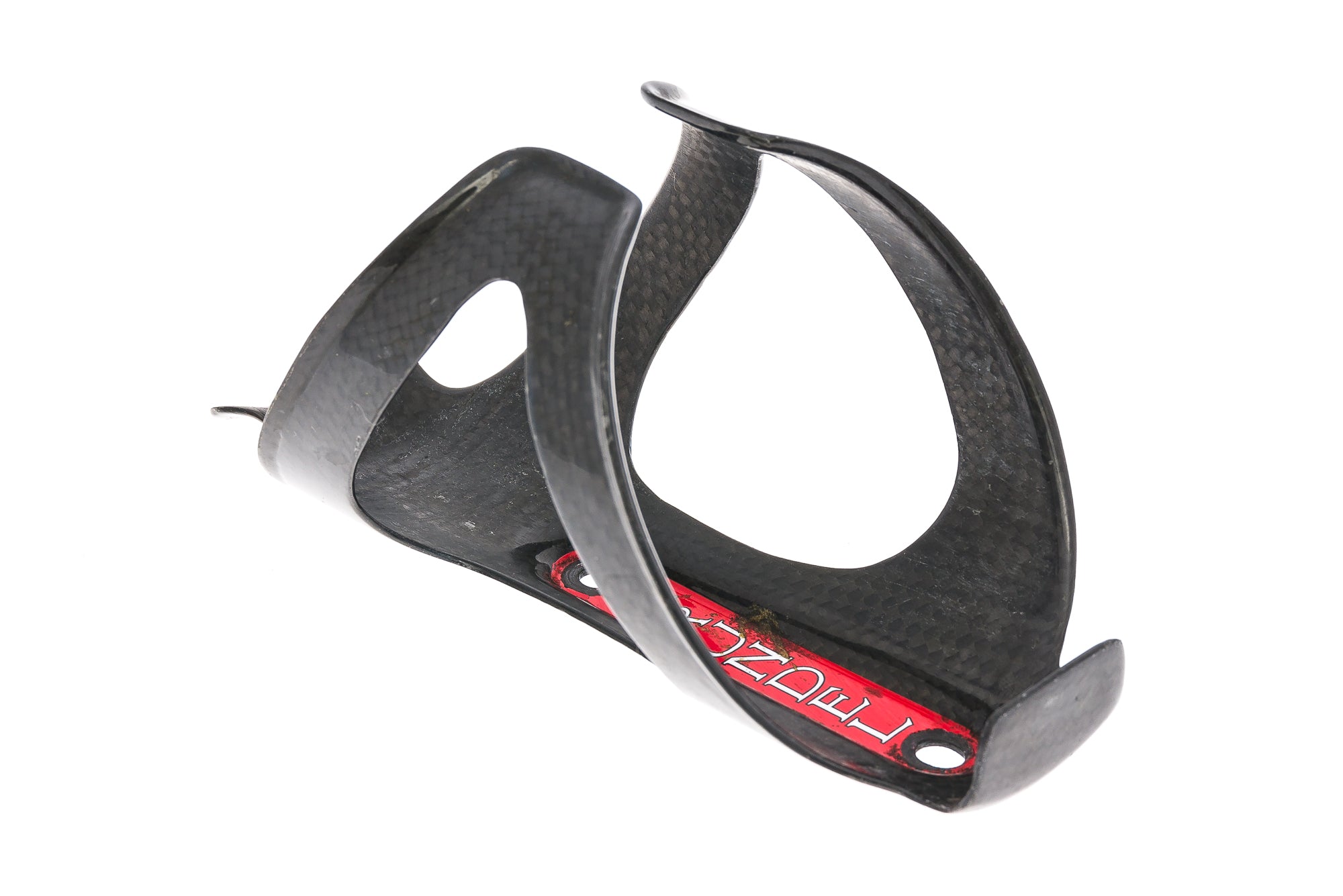 Arundel Dave O Carbon Fiber Water Bottle Cage - Gloss Black & Red - Lightweight & Durable Bike Accessory for Road & Mountain Biking