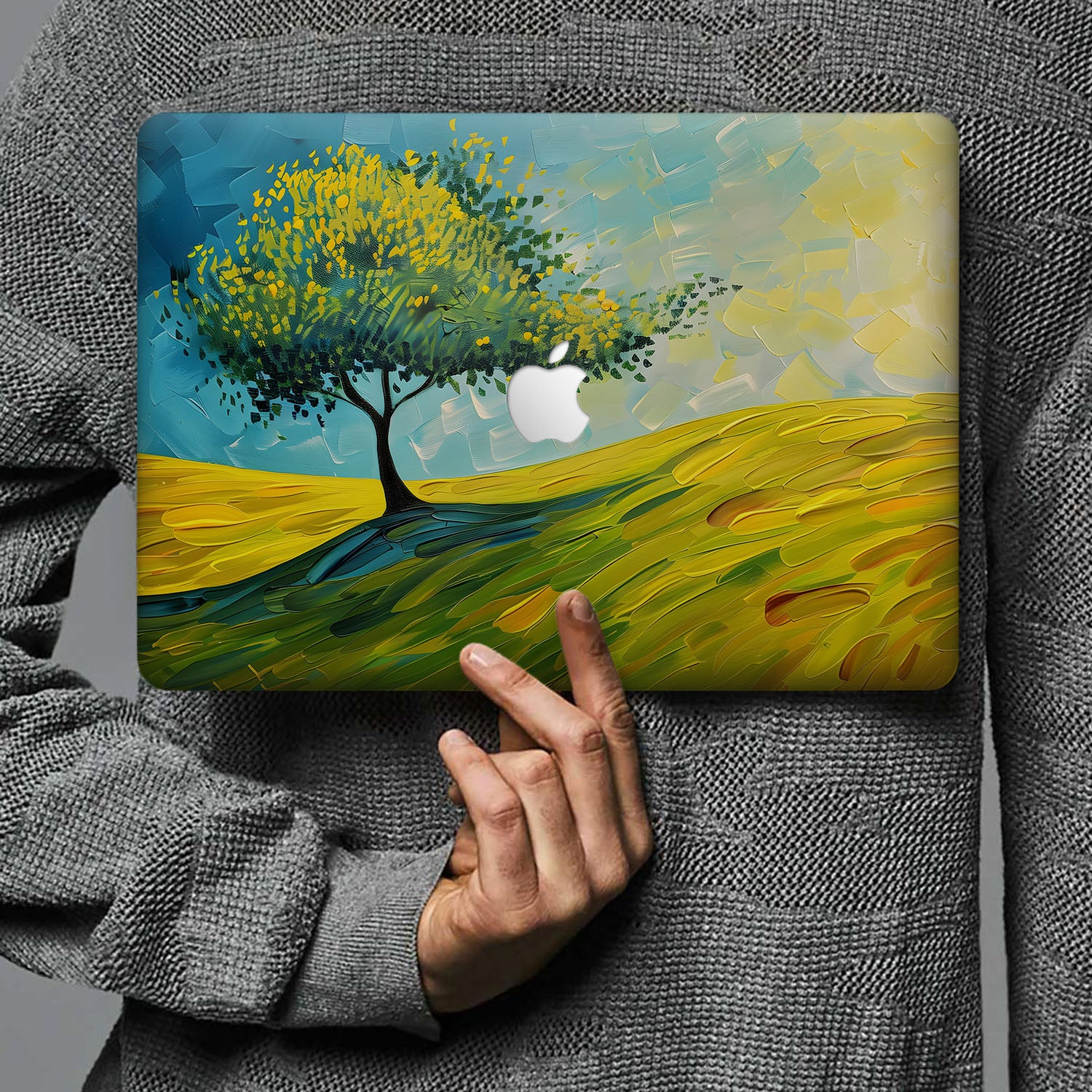 Premium MacBook Pro Case with Artistic Tree Painting Design - Slim Protective Cover for MacBook Air/Pro 13