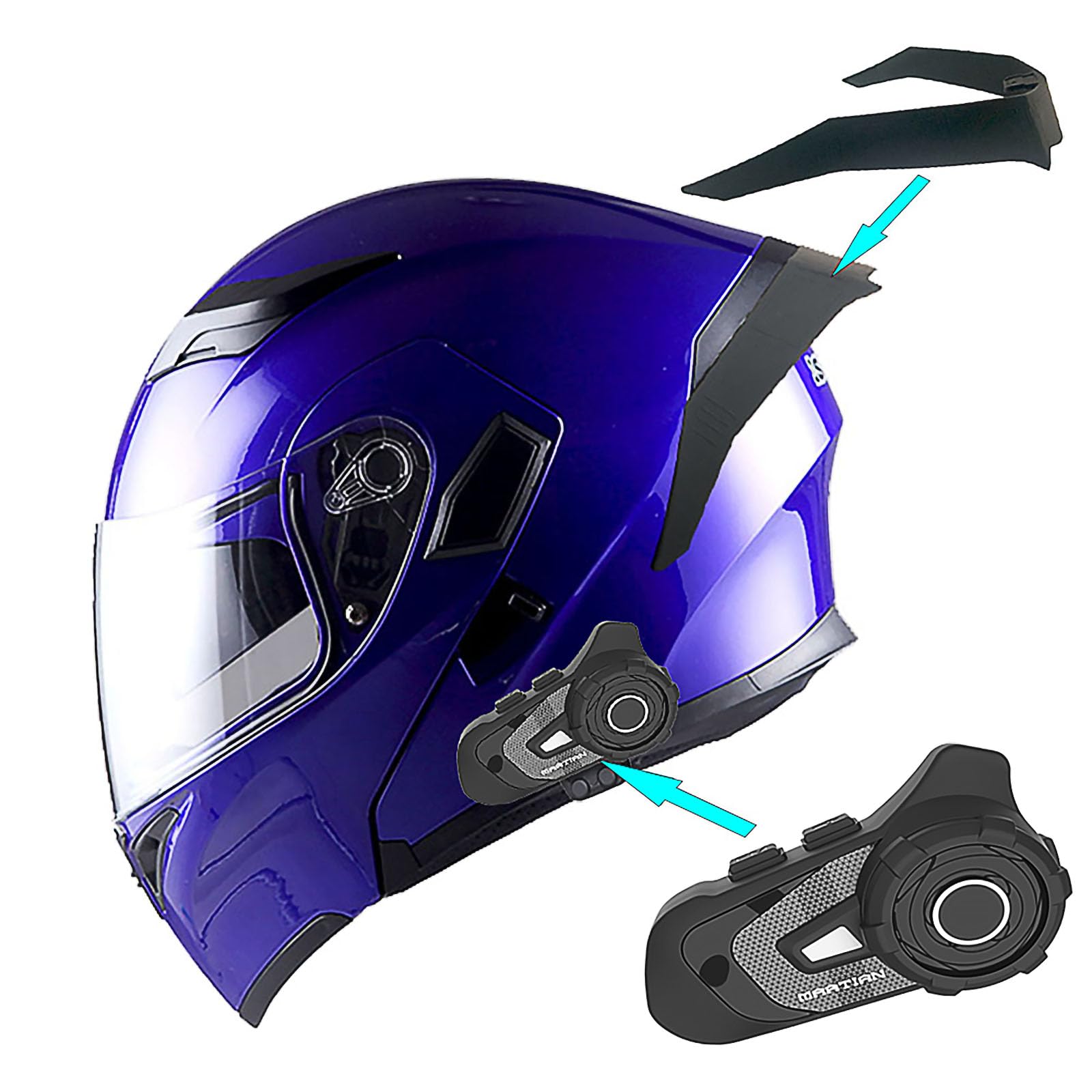 1Storm HB89 Motorcycle Modular Full Face Helmet - Flip Up Dual Visor with Sun Shield for Men & Women - DOT Approved for Street, Cruiser, Touring & Commuter Riding