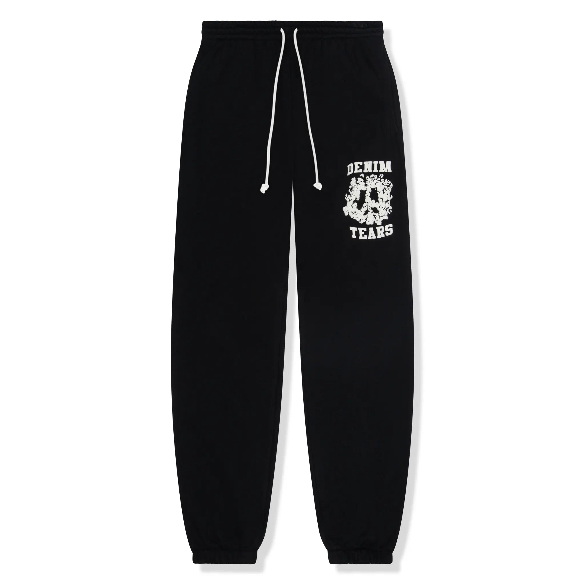 Denim Tears University Black Sweatpants for Men - Comfortable Cotton Joggers with Logo Detail - Perfect for Casual Wear, Gym, and Lounge