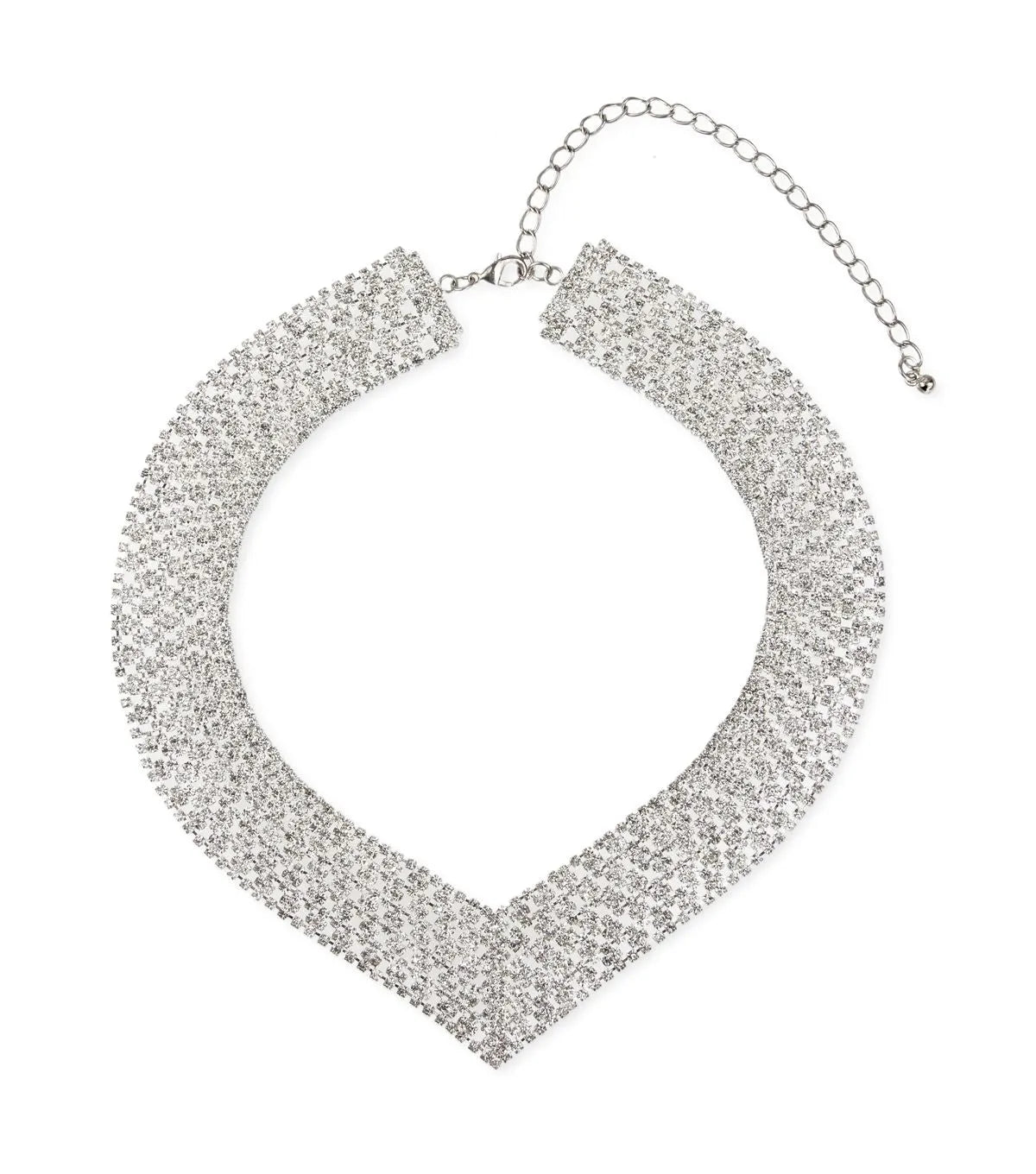 Elegant V Neck Crystal Necklace for Women - Sparkling Rhinestone Pendant Jewelry Gift for Party, Wedding & Evening Occasions