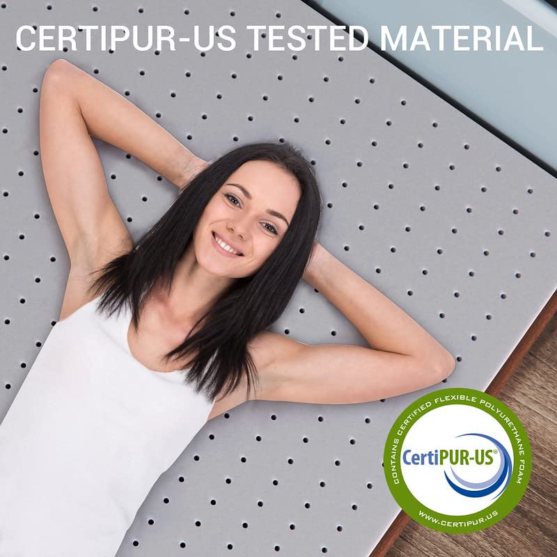 Maxzzz 4 Inch Memory Foam Mattress Topper Twin Size - Bamboo Cooling Mattress Pad with Ventilation, CertiPUR-US Certified Plush Topper for Back Pain Relief - Perfect for Guest Beds, Dorms & Home Comfort
