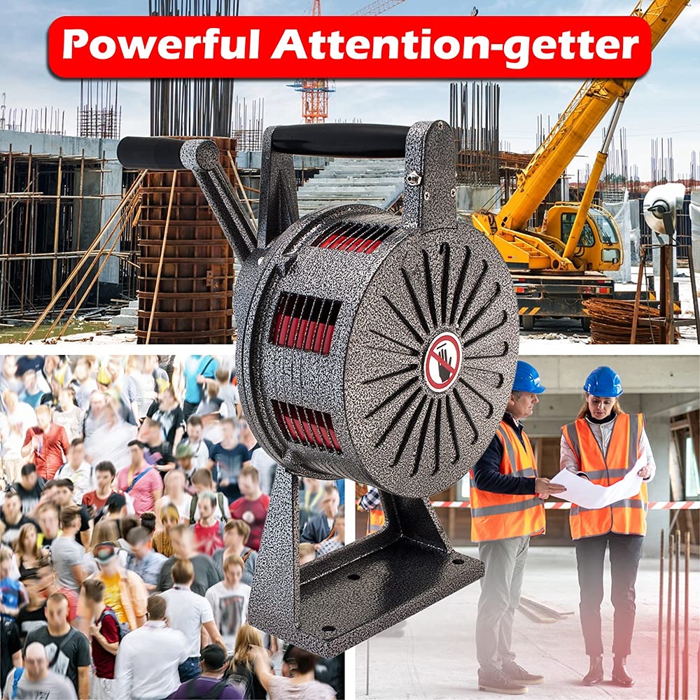 Vixen Horns VXS-1200M Heavy Duty Hand Crank Air Raid Siren - 120dB Loud Tornado Warning Alarm with Base Mount for Emergency, Construction & Fire Safety | Ideal for Storm Shelters, Work Sites & Disaster Preparedness