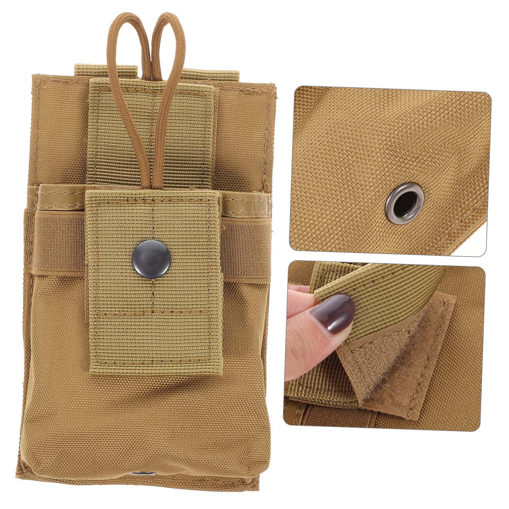 KONTONTY Nylon Walkie Talkie Holder Bag - Compact Radio Pouch for Security, Outdoor & Emergency Use - Easy Access for Police, Hiking & Construction Workers