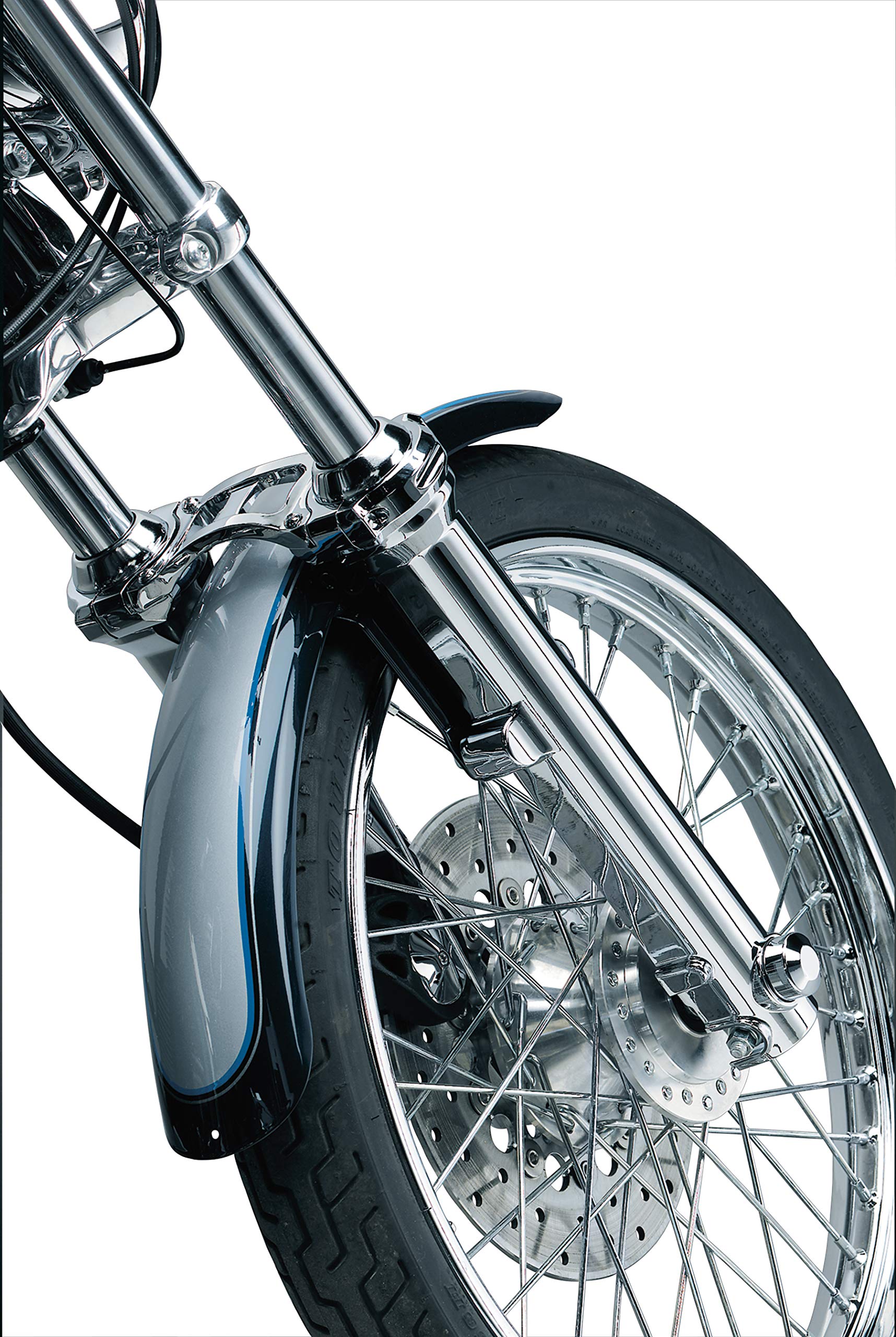 Kuryakyn 7202 Chrome Fork Skin Kit for 2004-2017 Harley-Davidson Sportster Motorcycles - Single Disc Front End Motorcycle Accessory | Perfect for Customization and Enhanced Style on Cruiser Bikes