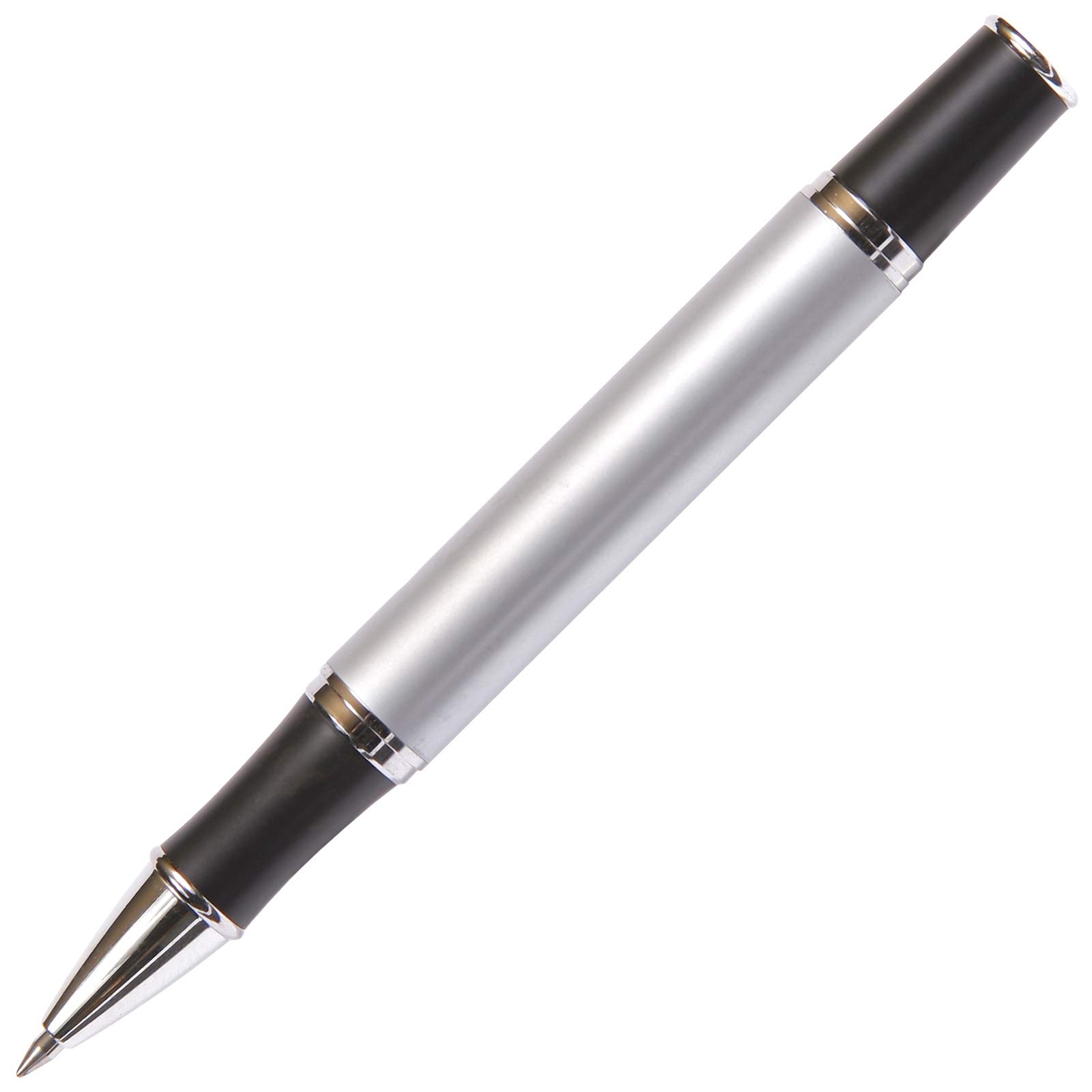 Smooth Writing Silver Gripper Roller Ball Pen - Comfort Grip for Office, School & Note Taking - Premium Ink Refillable Ballpoint Pen for Everyday Use