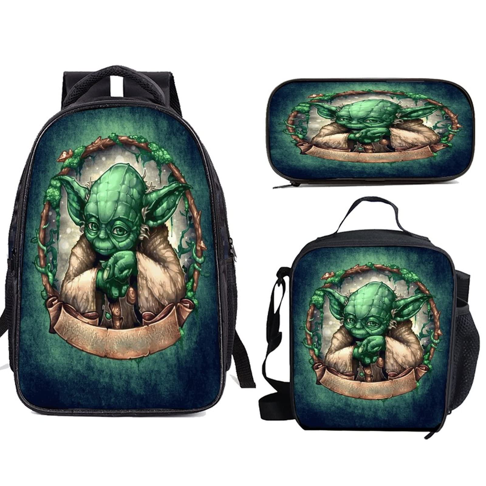 BOABIXA 3-Piece Cartoon Backpack Set with Stationery Bag, Lunch Bag & School Bag - Trendy Backpack for Boys & Girls - Perfect for School, Travel & Daily Use