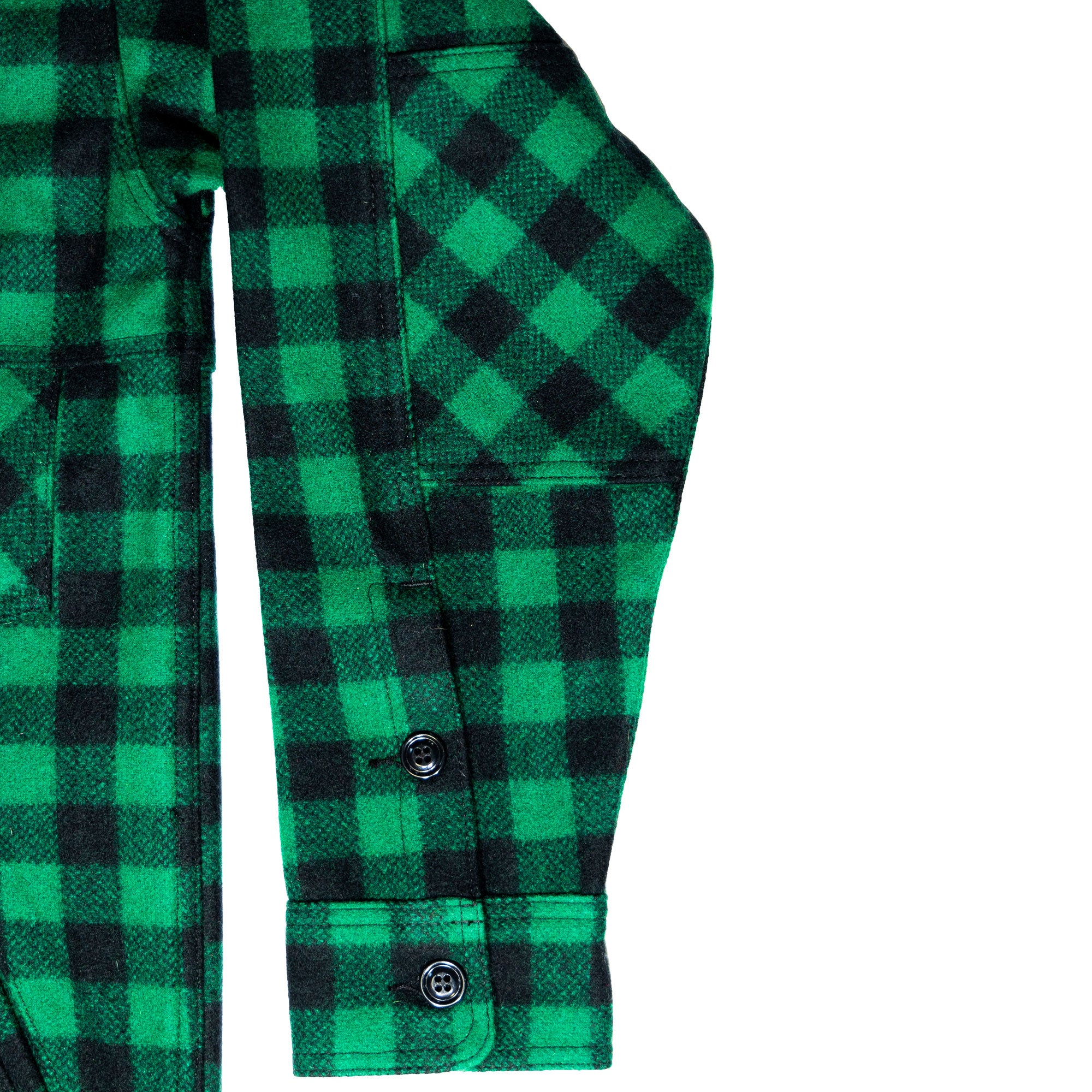 Northwoods x 1842 Jac Shirt - Green & Black Buffalo Check Flannel Shirt for Men | Warm Winter Layering & Outdoor Camping Wear