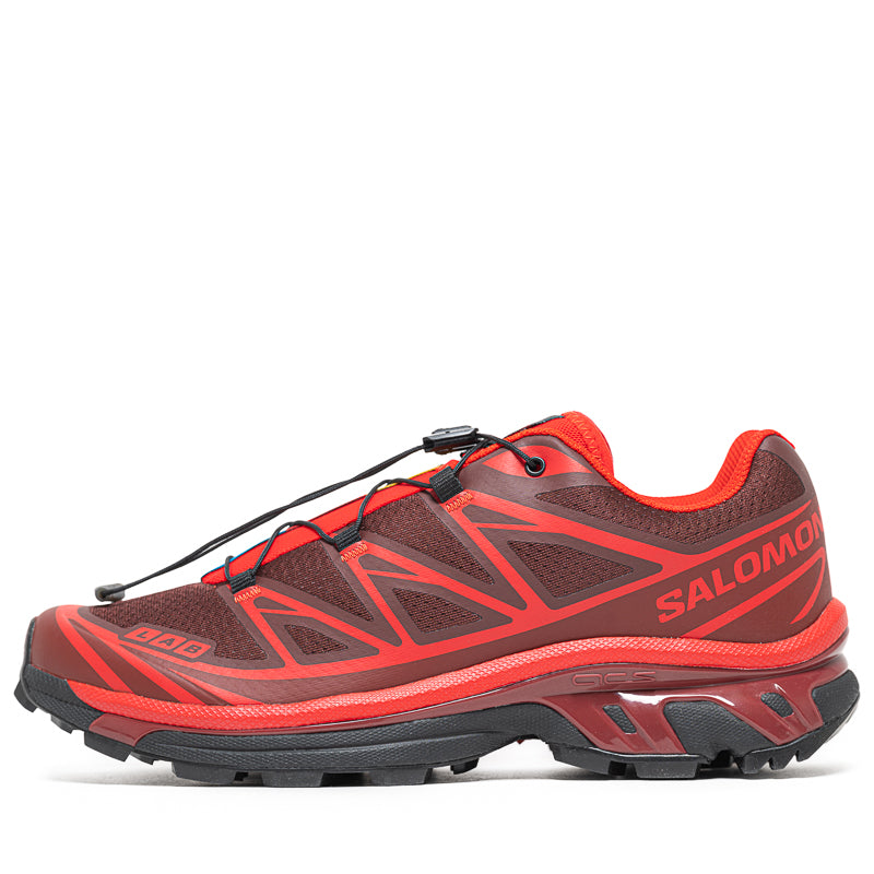 Salomon XT 6 Trail Running Shoes - Rum Raisin/High Risk Red - Lightweight Hiking & Outdoor Adventure Footwear for Men & Women