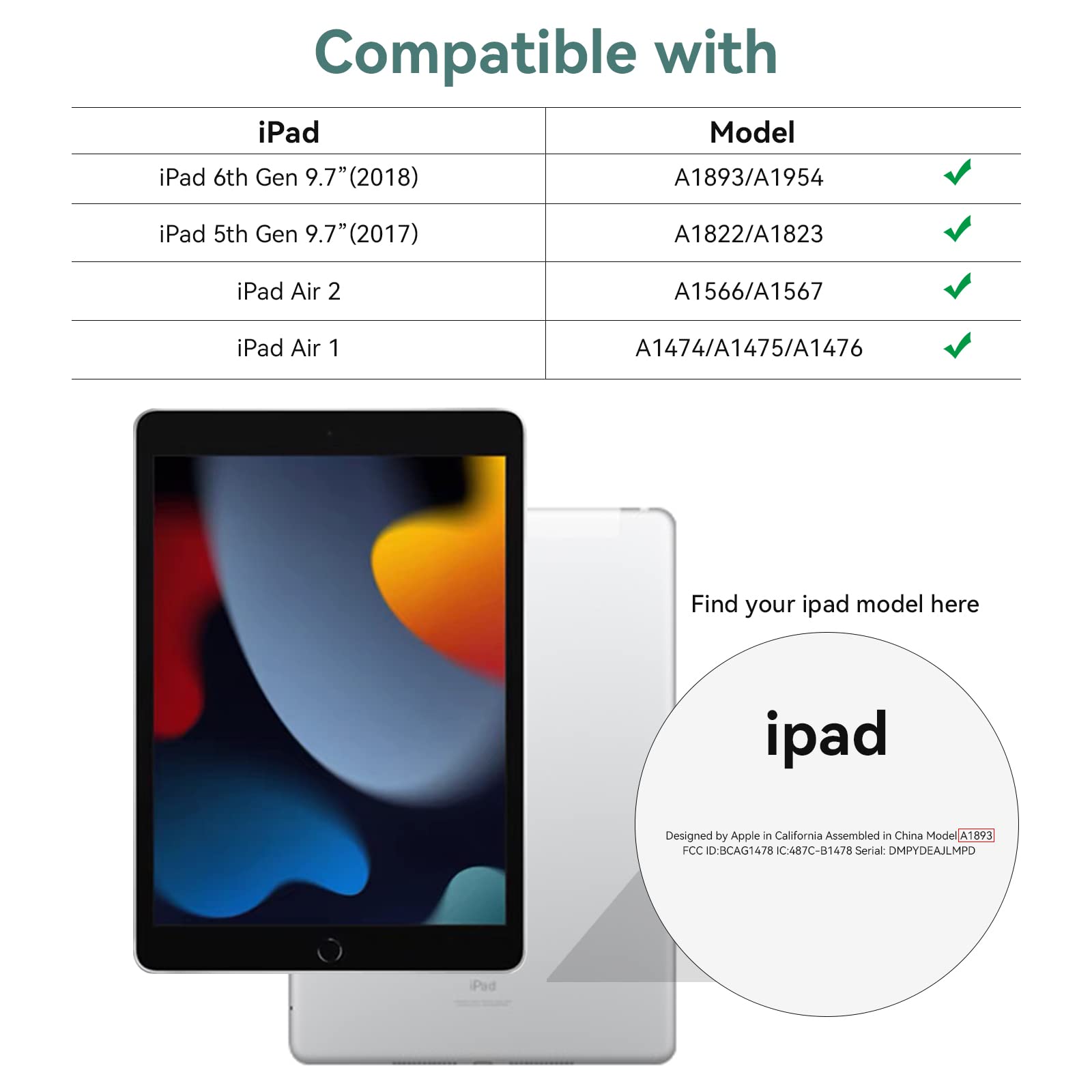 4UBonLife iPad 6th/5th Gen 9.7 Inch Case (2018/2017), iPad Air 1 (2013)/Air 2 (2014) Protective Cover - Slim Lightweight Hard Shell with Frosted Translucent Back - Red | Perfect for Work, School & Travel