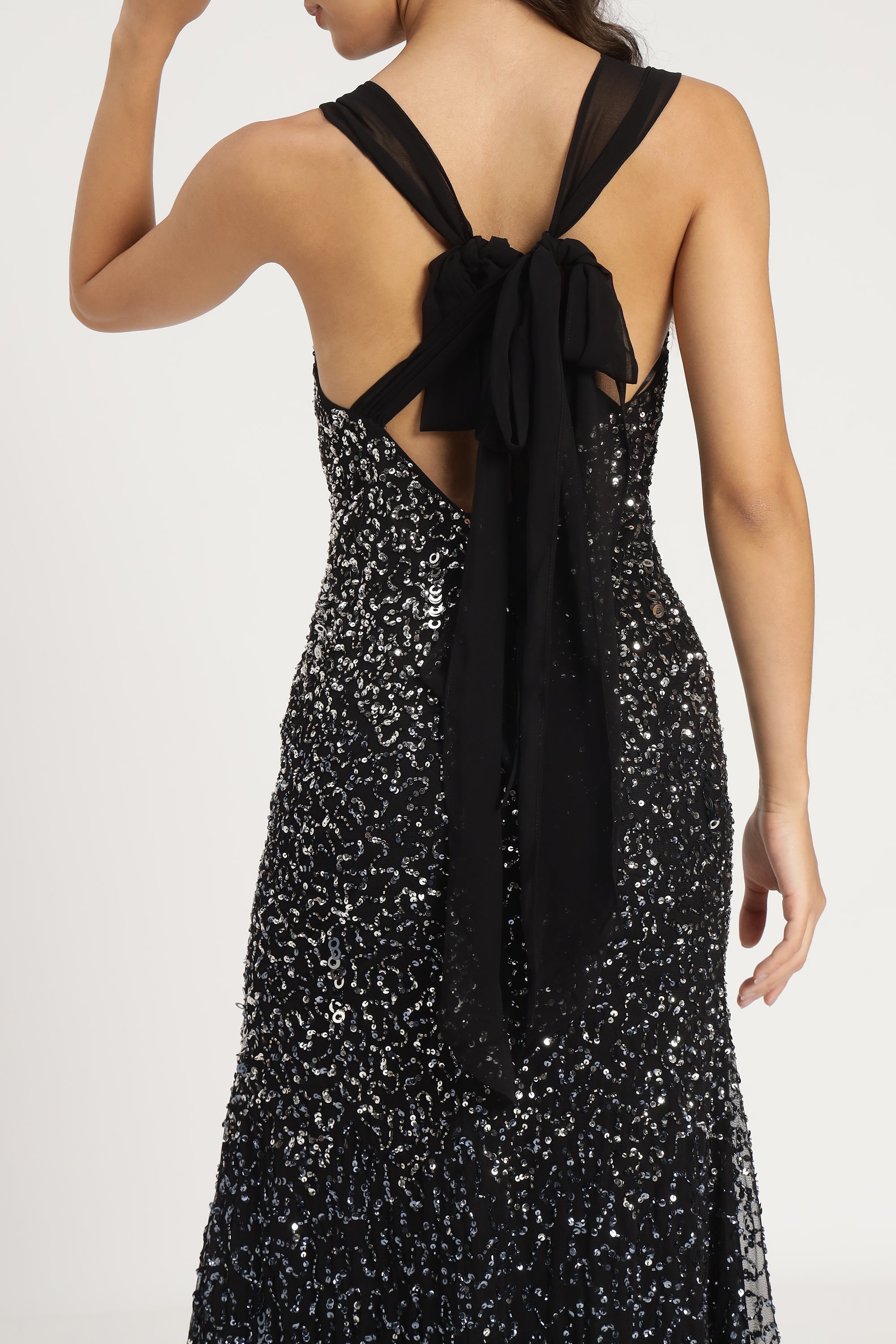 Dream Embellished Maxi Dress in Black | Elegant Long Flowy Evening Gown for Women | Perfect for Weddings, Parties & Special Occasions