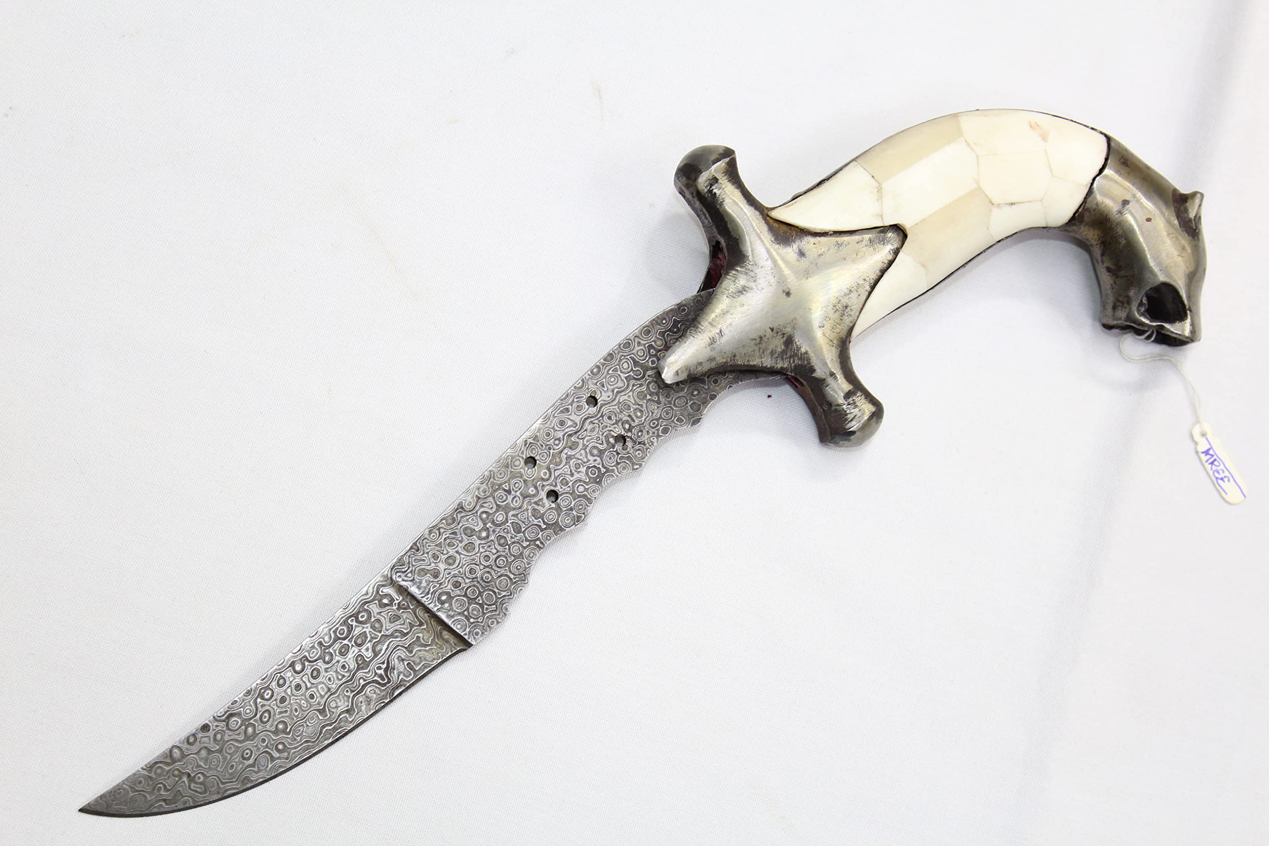 Premium Damascus Steel Khanjar Dagger with Chip Handle - A716 - Handcrafted Sakela Steel Blade for Collectors, Outdoor Use & Display