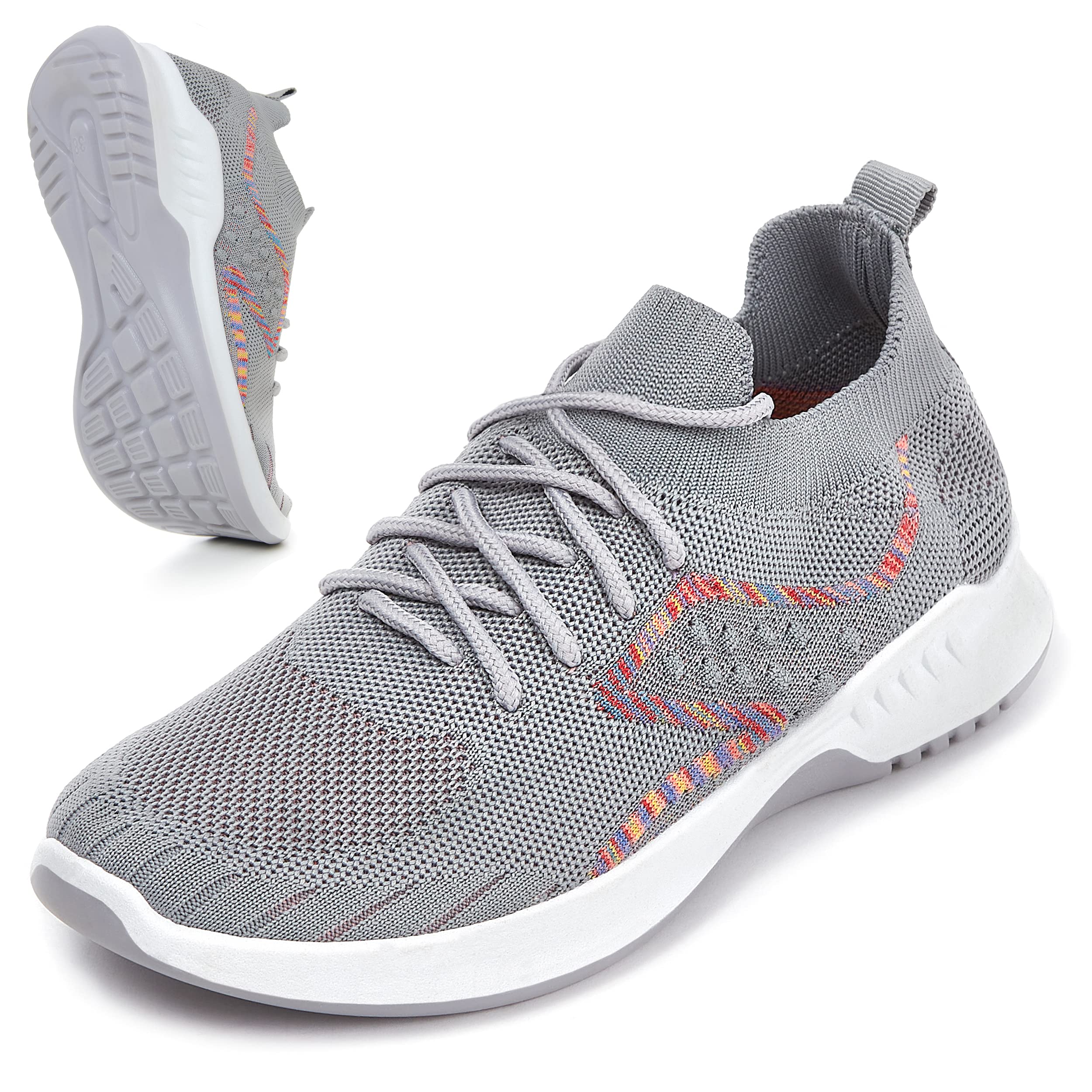 BROLK Women's Lace-Up Walking Shoes - Lightweight Breathable Athletic Shoes for Gym, Running, Tennis & Casual Wear | Ergonomic Non-Slip Design with Flexible Outsole | Perfect for Workouts, Outdoor Activities & Everyday Comfort
