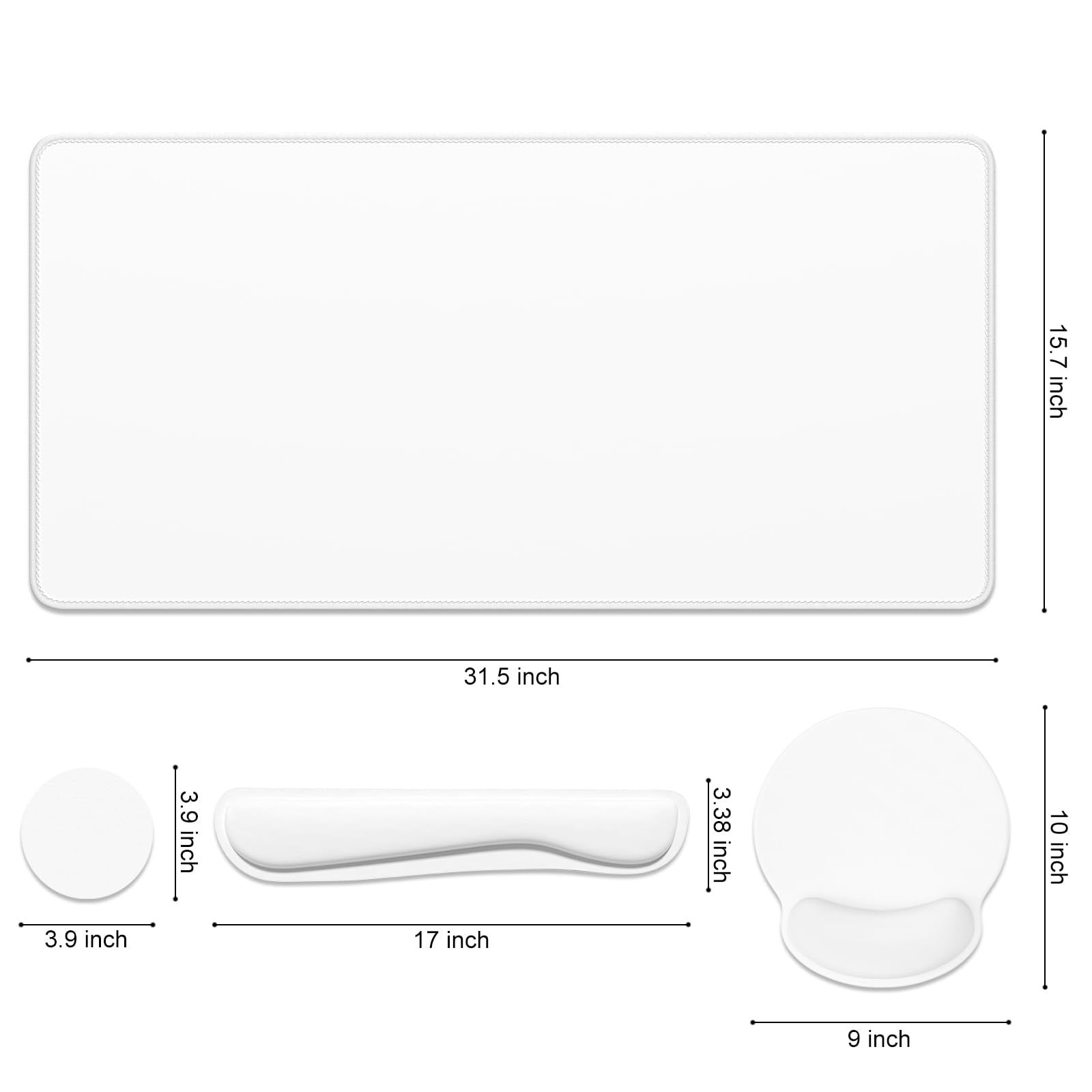 Dapesuom Large Gaming Mouse Pad with Wrist Rest - XXL Desk Mat, Ergonomic Mousepad & Memory Foam Keyboard Wrist Support - 4-in-1 Computer Accessories Set for PC Gamers & Office Work (Includes Coaster) - Perfect for Gaming, Typing & Long Computer Sessions