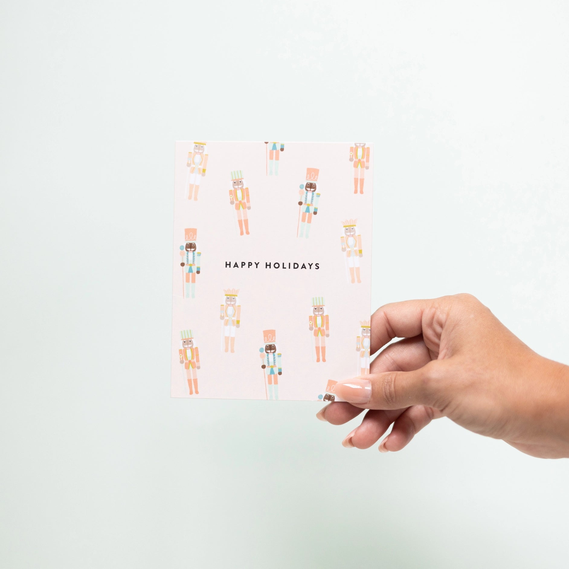 Festive Pink Nutcracker Christmas Greeting Card - Perfect for Holiday Wishes, Party Invitations & Seasonal Decorations