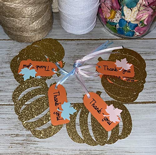 Pumpkin Thank You Tags - Gender Reveal & Baby Shower Favor Tags (Set of 12) - Perfect for Fall Parties, Thanksgiving Celebrations & Autumn-Themed Events