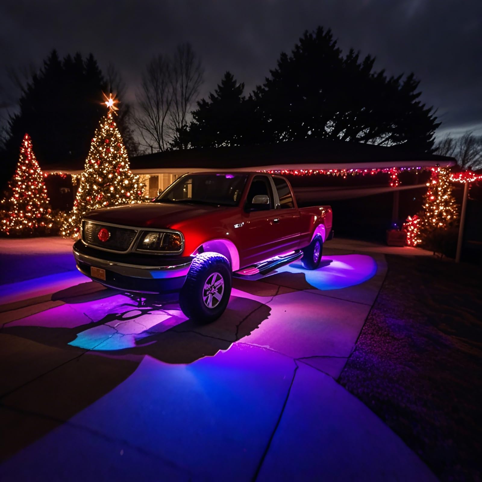 12 Pods RGB+IC LED Rock Lights for Trucks, Golf Carts, ATV, UTV, SUV - Smart Sync Music Chasing Underglow Lights with APP & RF Remote Control - Waterproof Multicolor Vehicle Underbody Lighting Kit for Off-Road, Car Shows & Night Driving