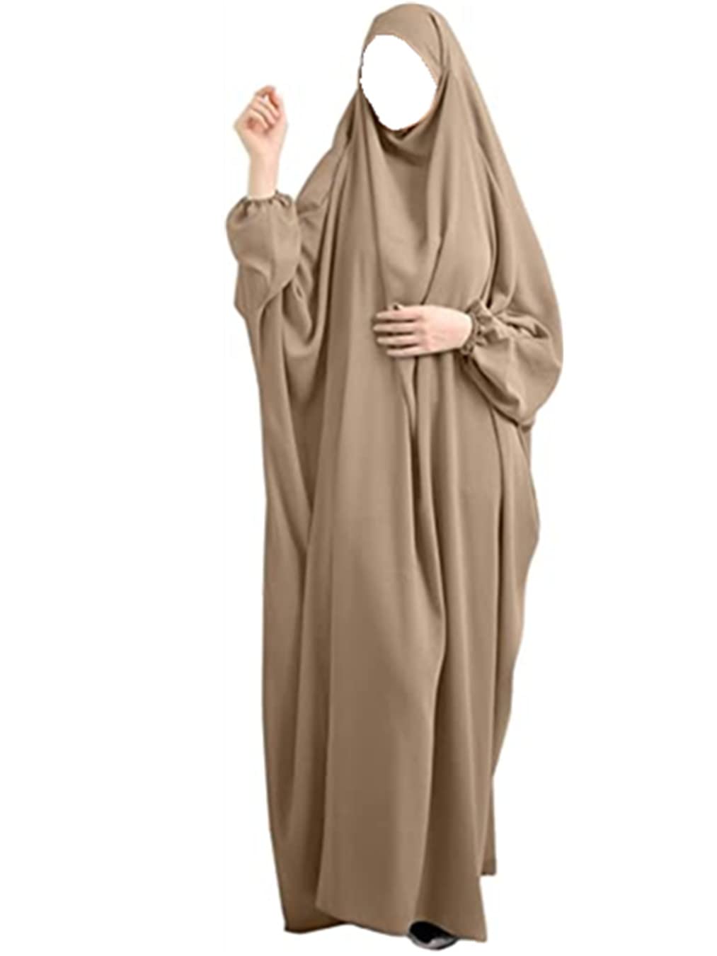 Modest Muslim Women's Full Cover Long Dress - Loose One-Piece Hijab Hooded Prayer Gown (One Size) - Perfect for Prayer, Mosque, Eid & Everyday Wear