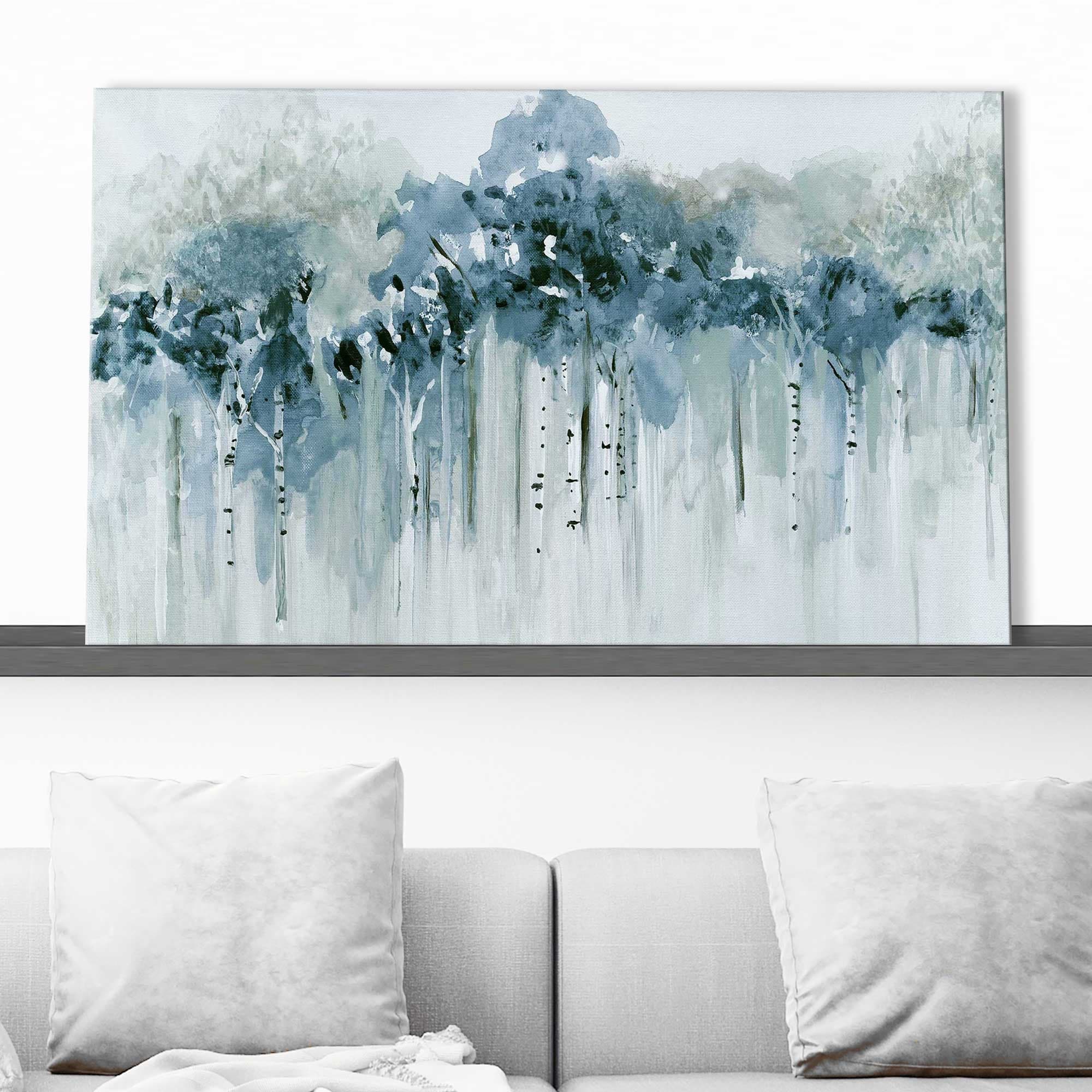 Blue Birch Morning by Susan Jill - Stunning Canvas Wall Art Print for Living Room, Bedroom & Office Decor