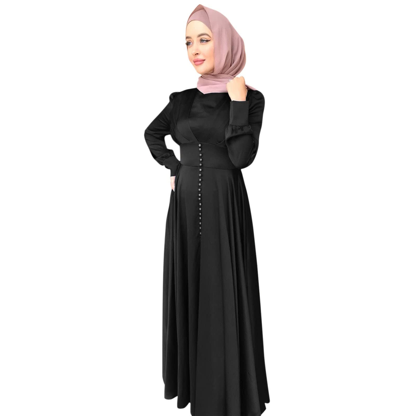 Plus Size Muslim Women's Summer Maxi Dress - Loose Full Cover Abaya Night Gown for Ladies | Modest Middle Eastern Arabian Fashion | Perfect for Prayer, Beach Cover-Up & Evening Wear