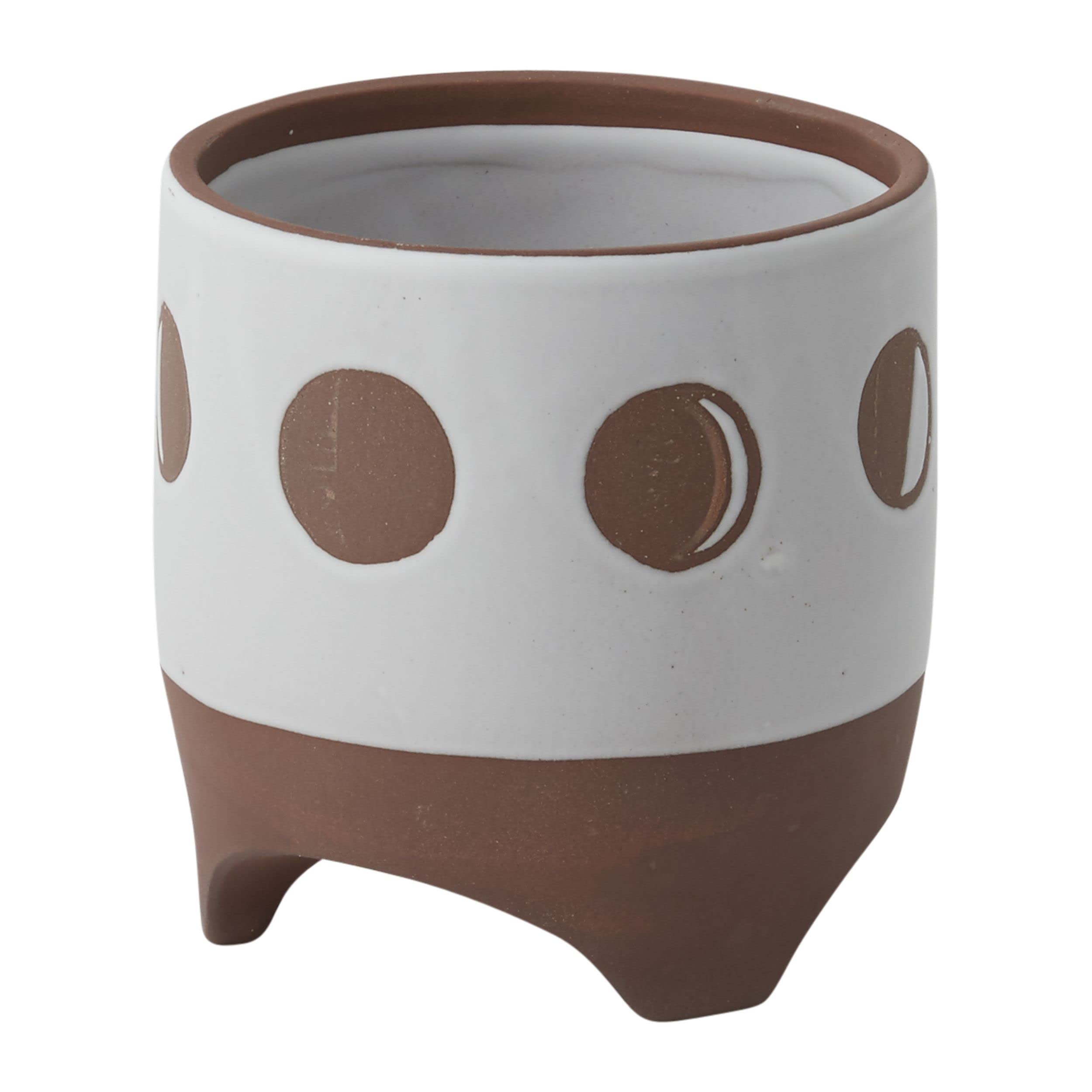 Solar-Powered Ceramic Flower Pot for Plants | Eco-Friendly Indoor/Outdoor Decorative Planter Vase for Home, Office, Wedding & Garden Decor (5.25