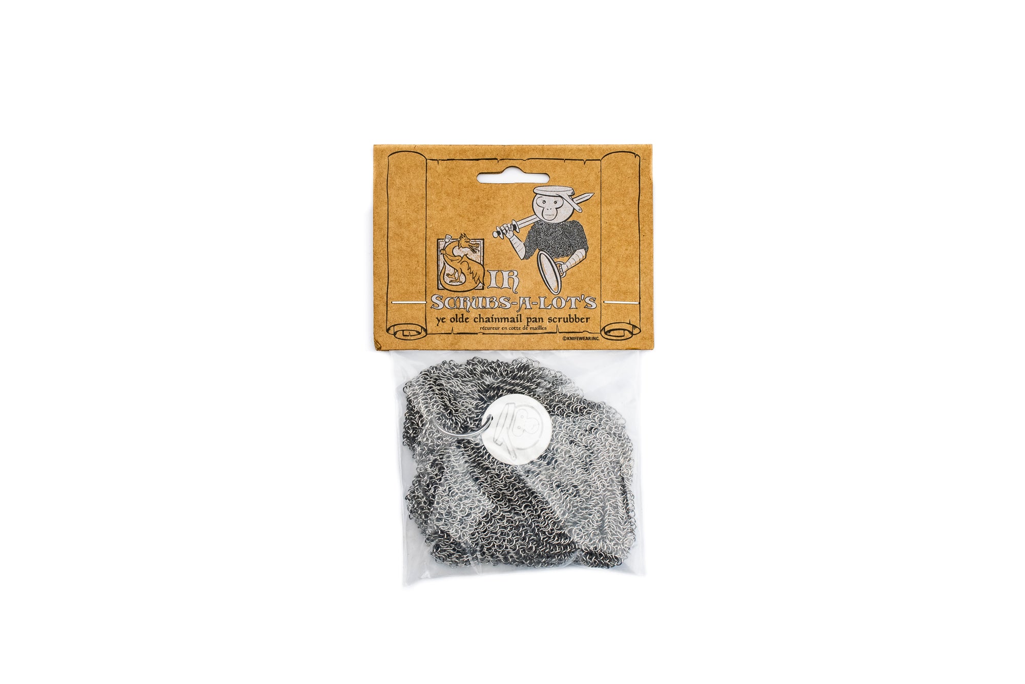 Sir Scrubs A Lot's Stainless Steel Chainmail Pan Scrubber - Heavy Duty Cast Iron & Non-Stick Cookware Cleaner for Kitchen, Camping, and Outdoor Cooking