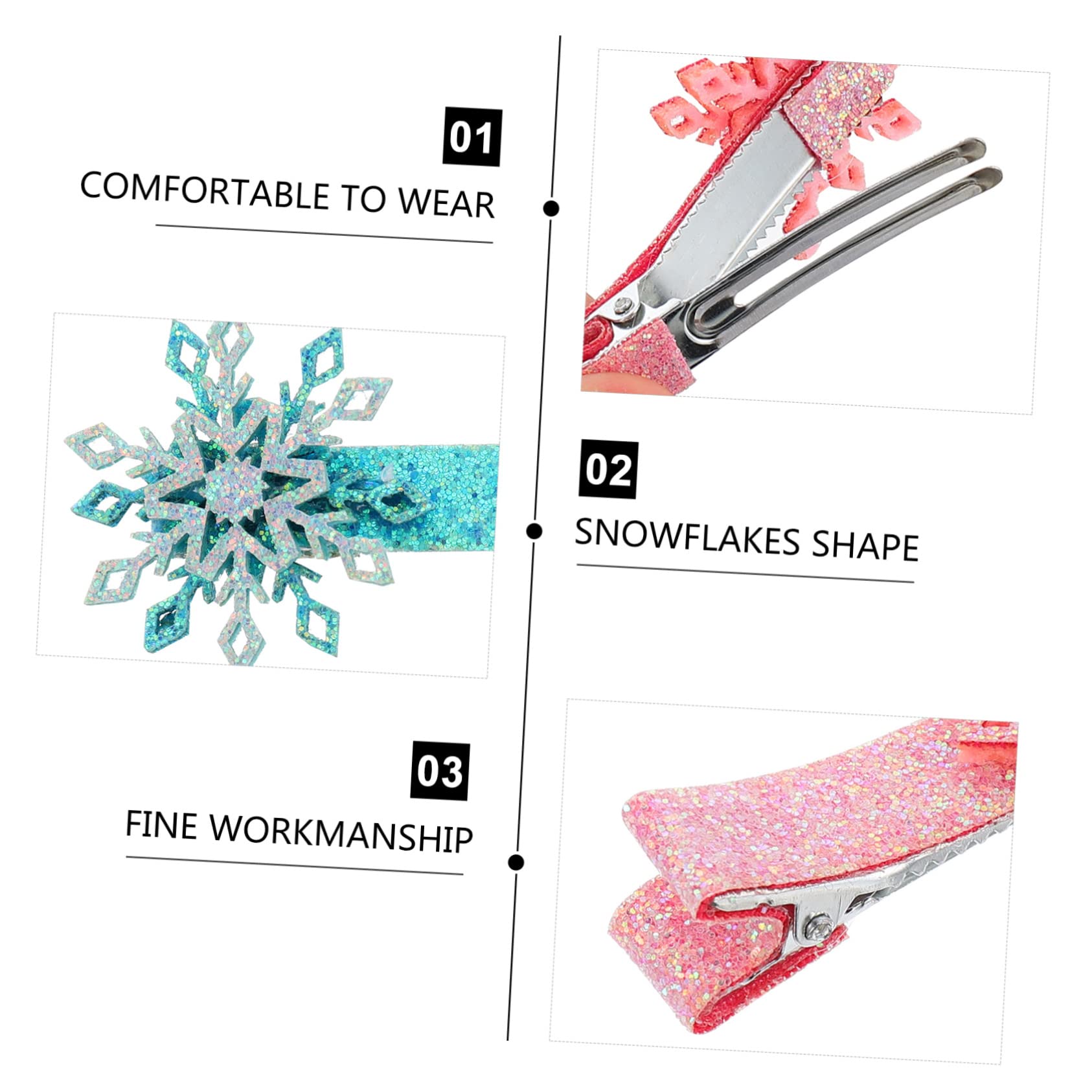 TOYANDONA 18 Pcs Winter Snowflake Hair Clips - Non-Slip Alligator Hairpins with Sequins for Toddler & Baby Girls | Holiday Hair Accessories for Christmas, Birthday Parties & Special Occasions