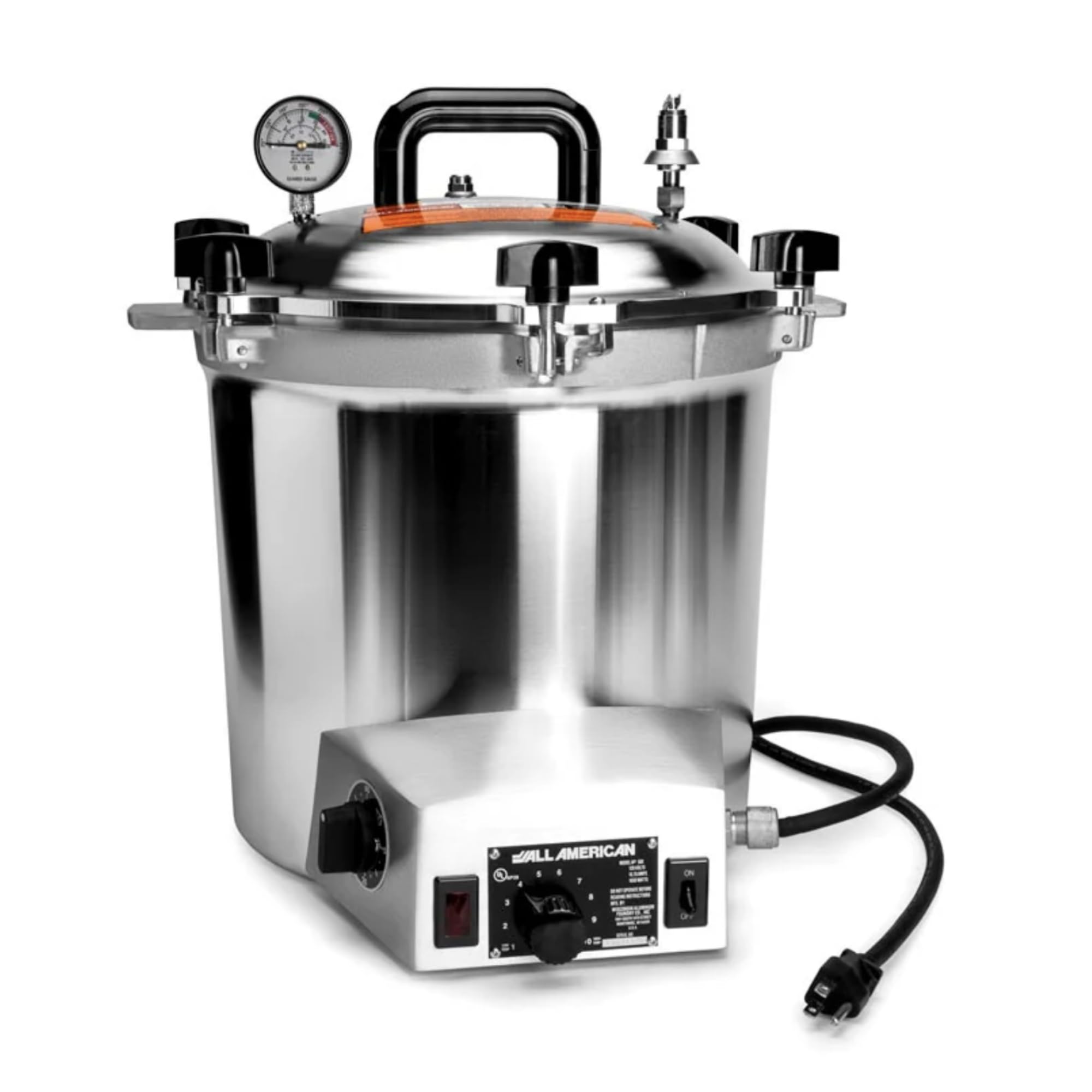 All American 1930 50X Electric Sterilizer - 25 Quart Capacity with Metal-to-Metal Seal & Rack Included - Made in USA for Home Canning, Food Preservation & Medical Equipment Sterilization