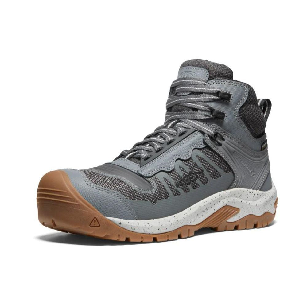 **Keen Reno MID Men's Waterproof Composite Toe Work Shoes - Grey (1027117) - Durable Safety Footwear for Construction, Hiking & Outdoor Work**