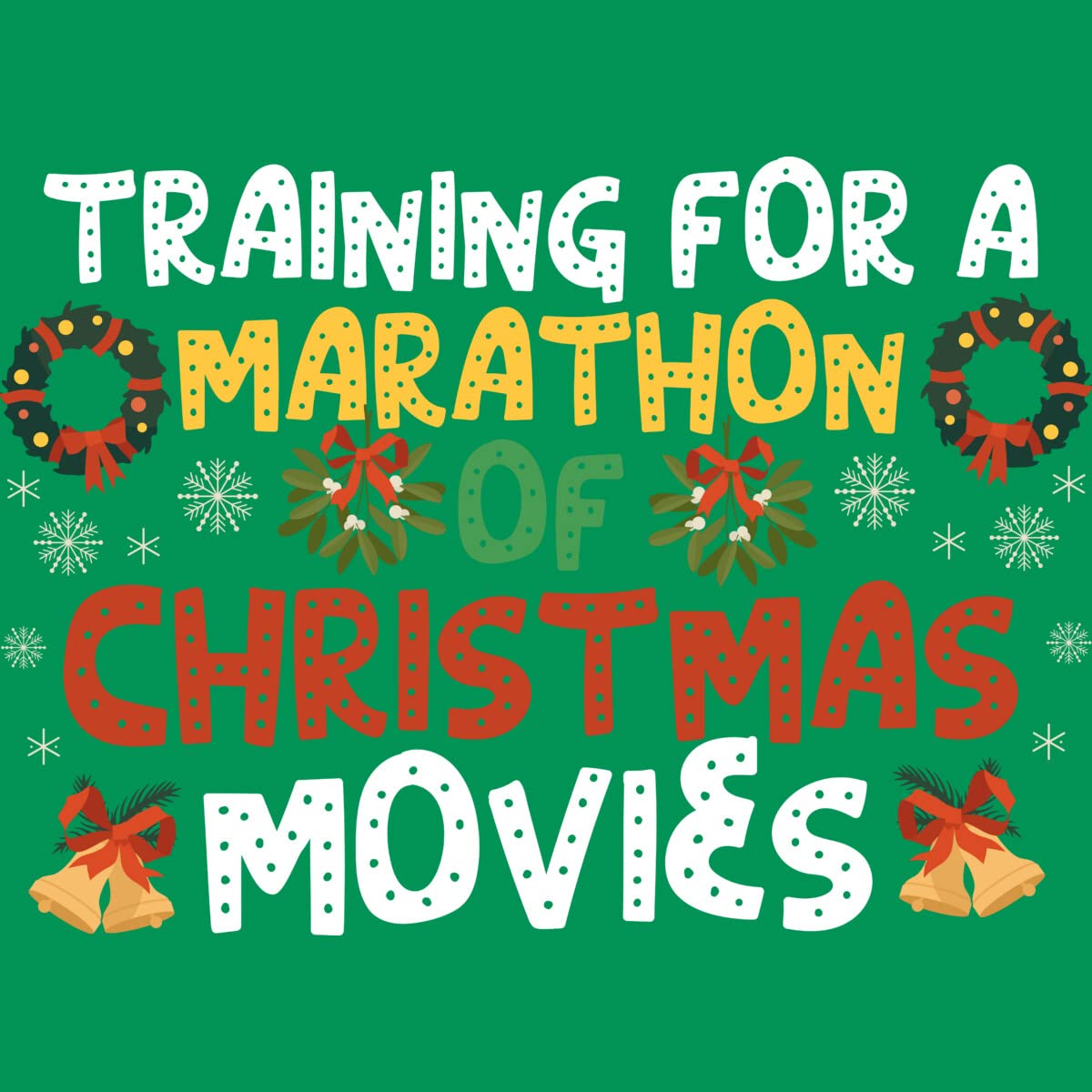 Design By Humans Junior's Marathon Training Christmas Movie T-Shirt - Funny Holiday Gift for Teens - Perfect for Movie Nights & Festive Gatherings