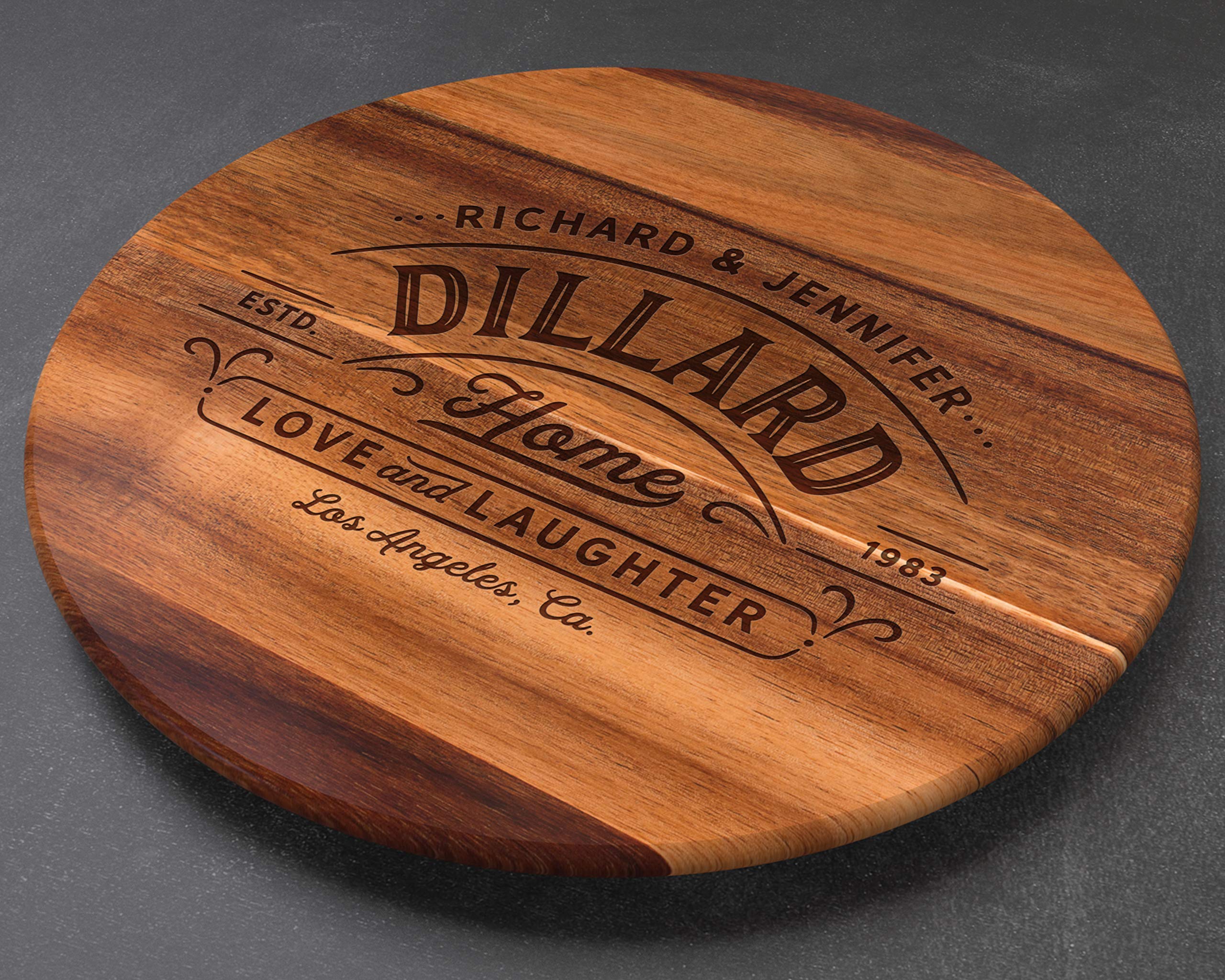 Personalized Engraved Wood Lazy Susan - Custom Wedding Gift for Bride & Wife, Thoughtful Wedding Shower Present - Perfect for Dining Table Decor, Kitchen Organization & Special Occasions