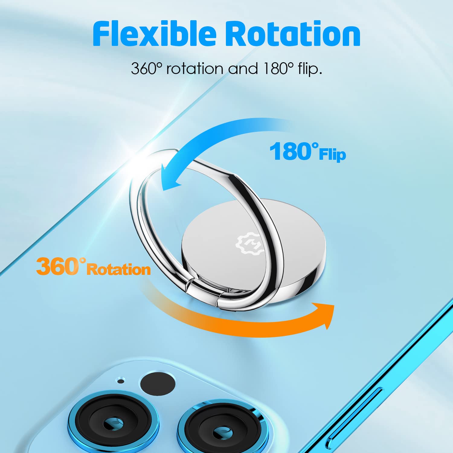WixGear 2 Pack Universal Magnetic Phone Ring Holder with Kickstand - Silver, Compatible with All Phones, Perfect for Hands-Free Use, Car Mounts, and Everyday Convenience