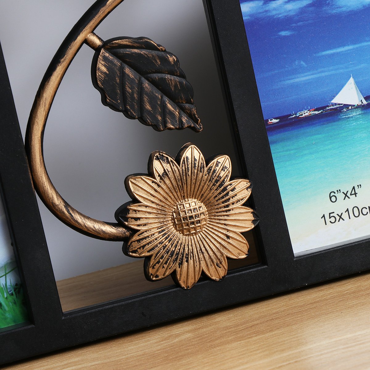 ARTIBETTER 4-Piece Family Photo Frame Set - Wooden Wall Collage Picture Frame for Home Decor, Perfect for Living Room, Bedroom & Office Display (Combination Pansies Design)