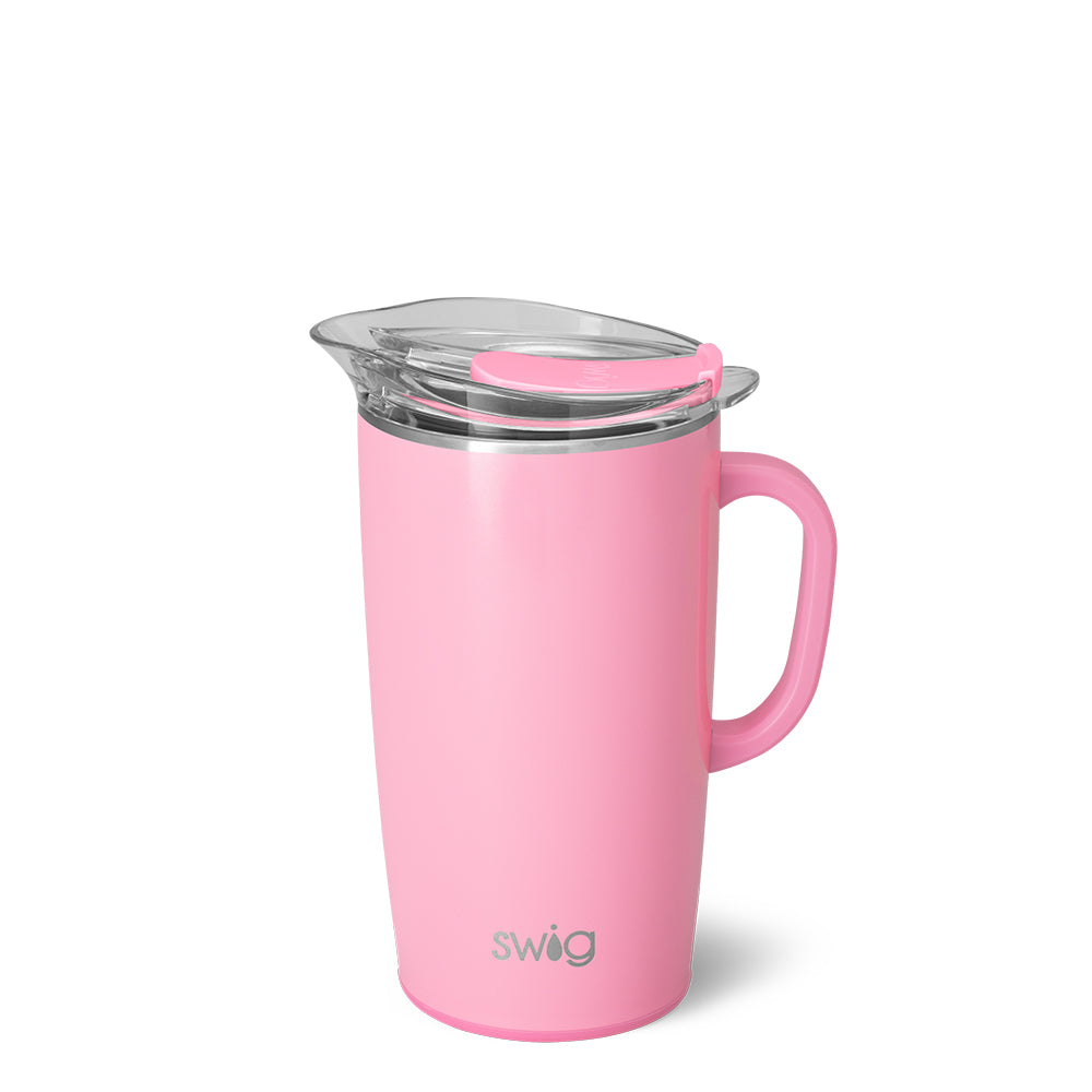 64oz Shimmer Bubblegum Party Pitcher - Large Capacity Drink Dispenser for Birthday Parties, Baby Showers & Summer Gatherings