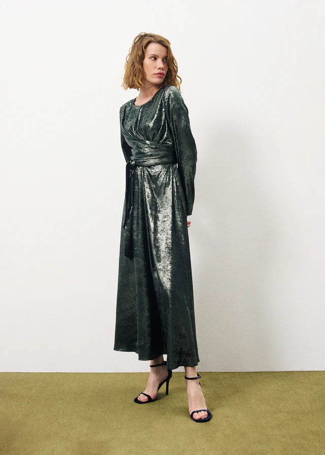 Elegant Clarine Long Dress in Green - Perfect for Weddings, Parties & Formal Events