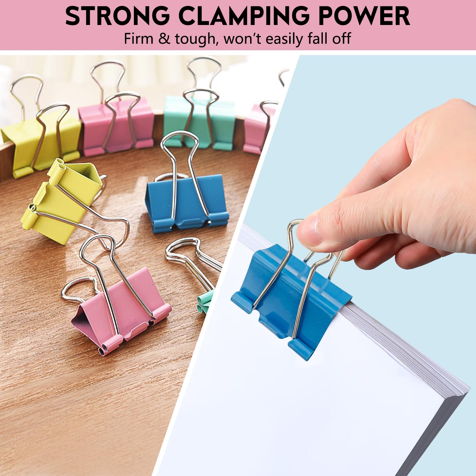 Medium Binder Clips 25-Pack - 1.25 Inch Colorful Steel Paper Clamps for Office, School & Home Organization | Durable Tempered Metal Clips for Documents, Crafts & Bulletin Boards | Perfect for Filing, Art Projects & Office Supplies