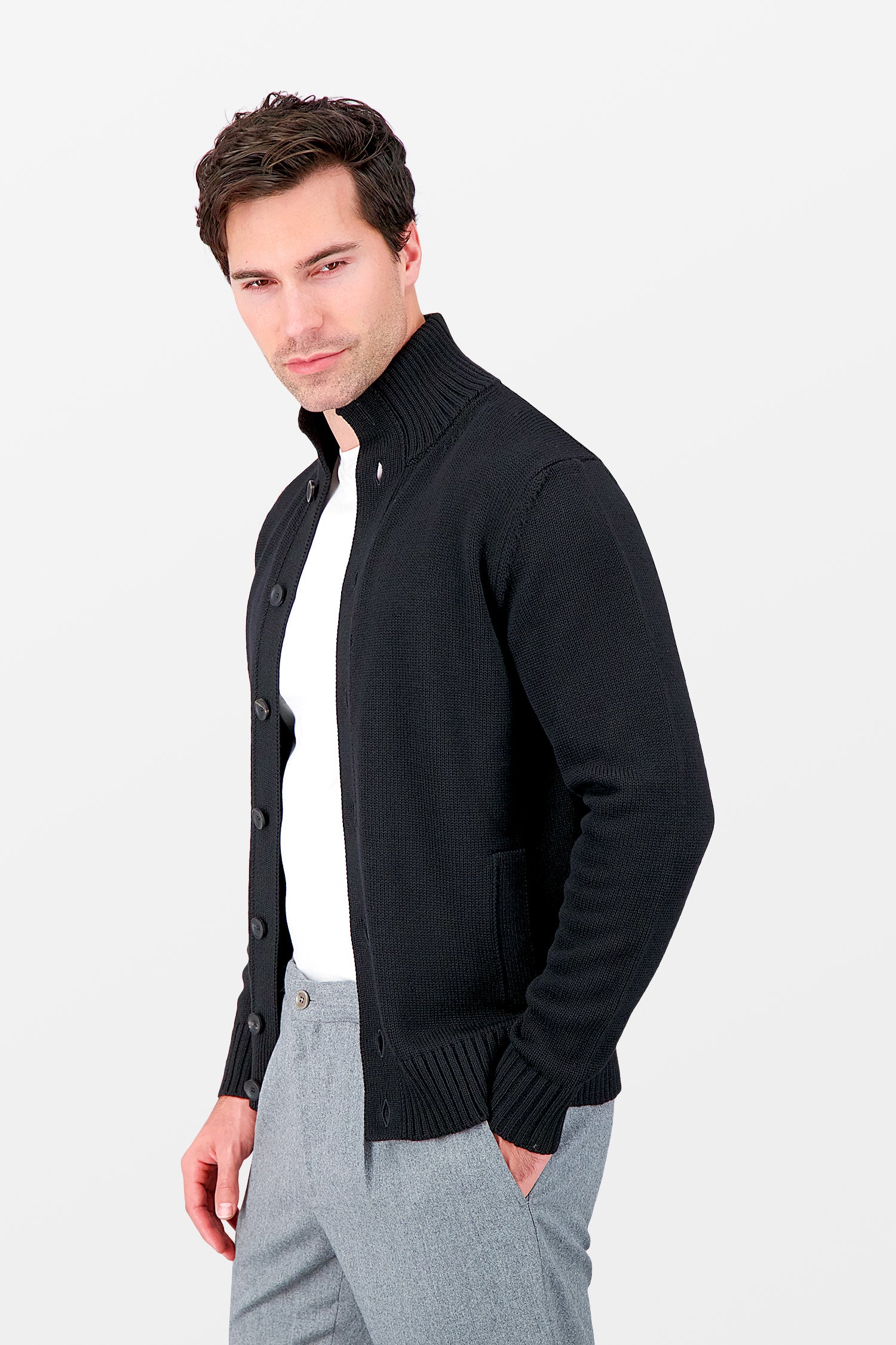 Zanone Black Chioto Mock Neck Sweater for Women - Soft Winter Knit Pullover - Casual Office Wear & Date Night Outfits