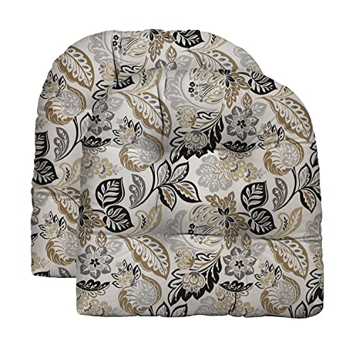 Dailey Pewter Grey Tan Floral Scroll