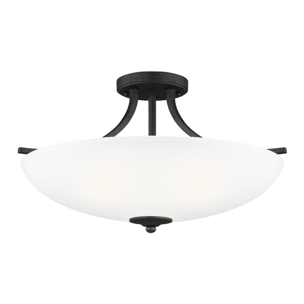 Barton 3-Light Semi Flush Mount Ceiling Light Fixture - Modern Pendant Lighting for Bedroom, Dining Room, Kitchen & Hallway