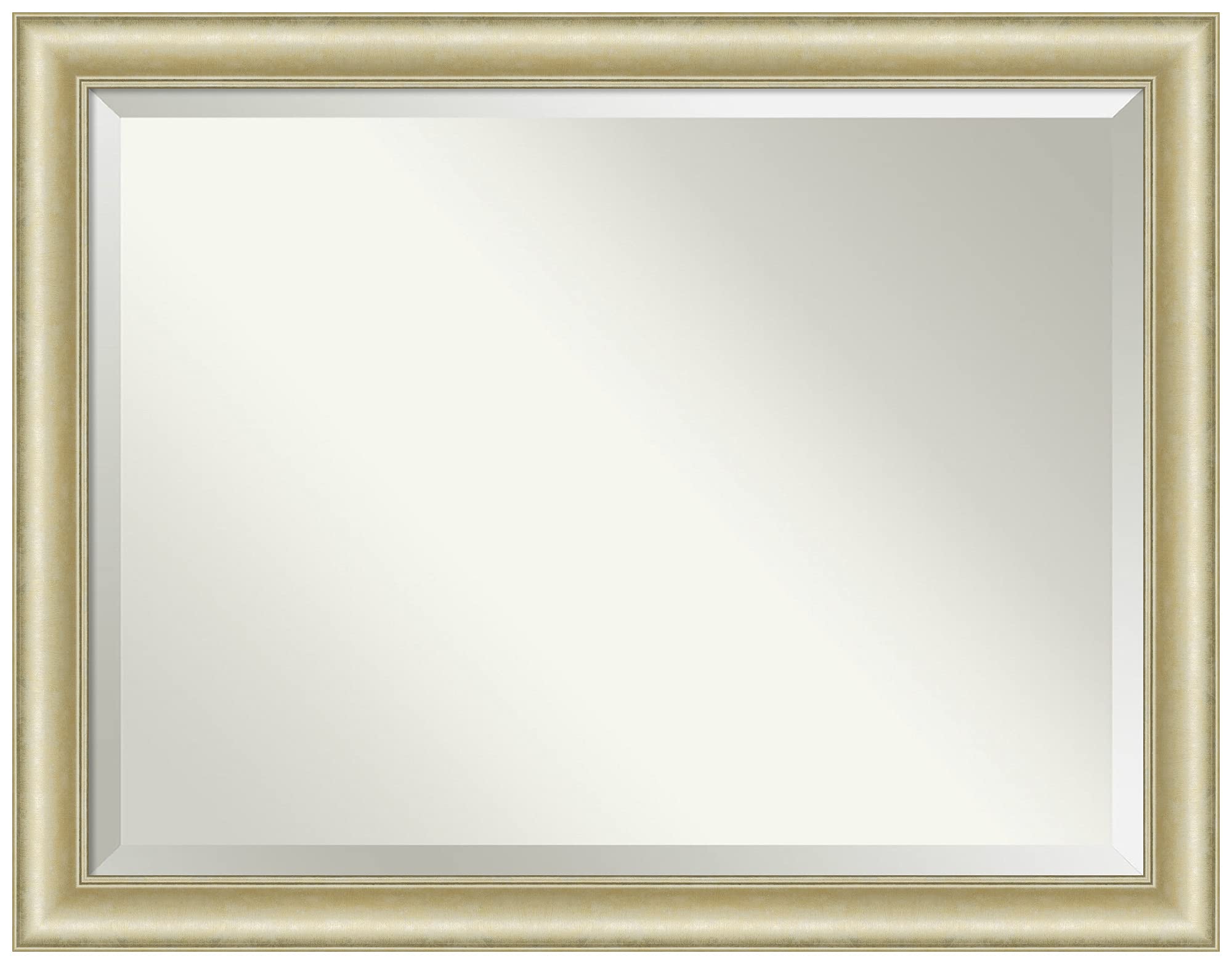**Amanti Art 35x45 Inch Textured Light Gold Bathroom Vanity Mirror - Beveled Edge Wall Mirror for Sink, Makeup & Decor (Made in USA) - Perfect for Modern Bathrooms, Powder Rooms & Dressing Areas**