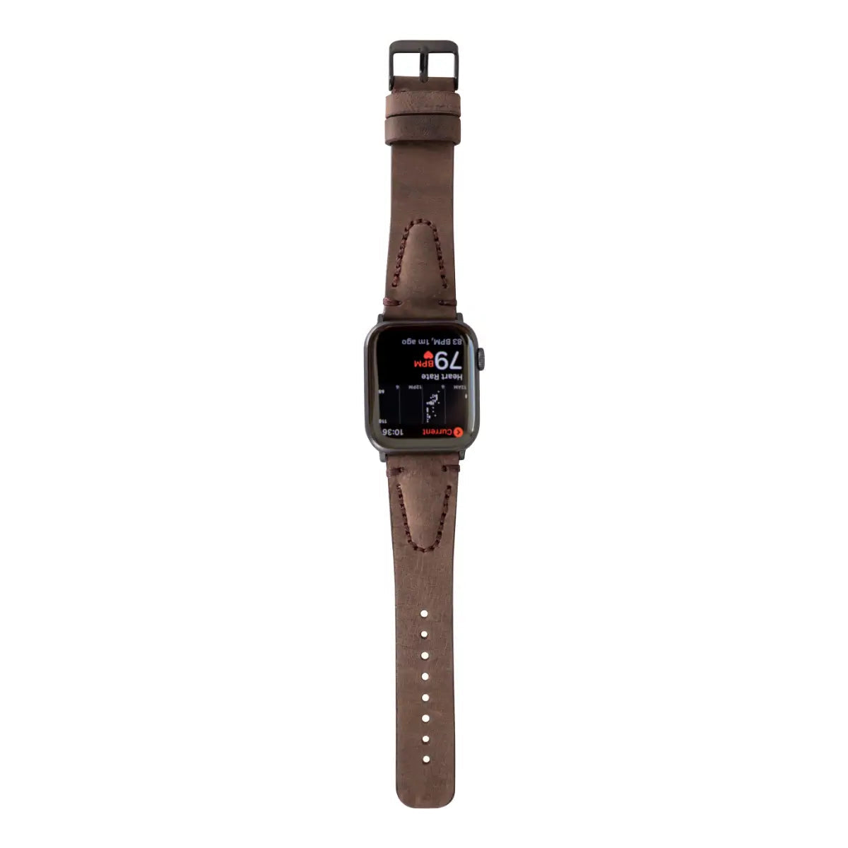 Premium Dark Brown Leather Sport Band for Apple Watch - Avila Series - Durable & Comfortable for Workouts, Running & Everyday Wear