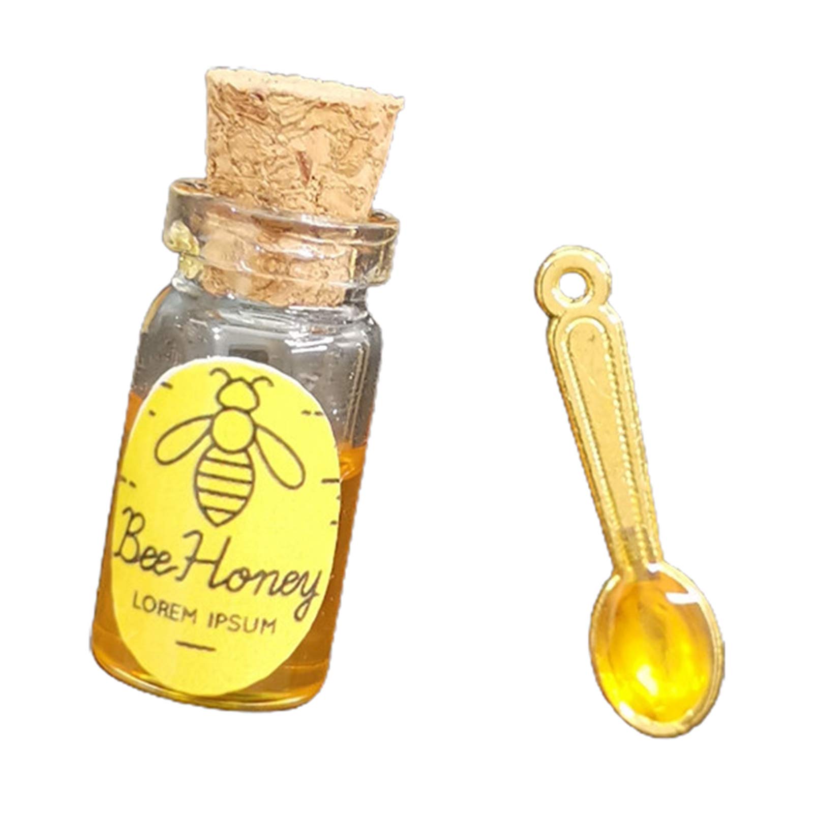 HOVTOIL Mini Honey Strawberry Jam Food Simulation Ornament - Cute Milk Bee Kitchen Decor, Interactive Educational Toy for Kids, Perfect Gift for Play & Learning | Ideal for Play Kitchen, Pretend Play, and Home Decor