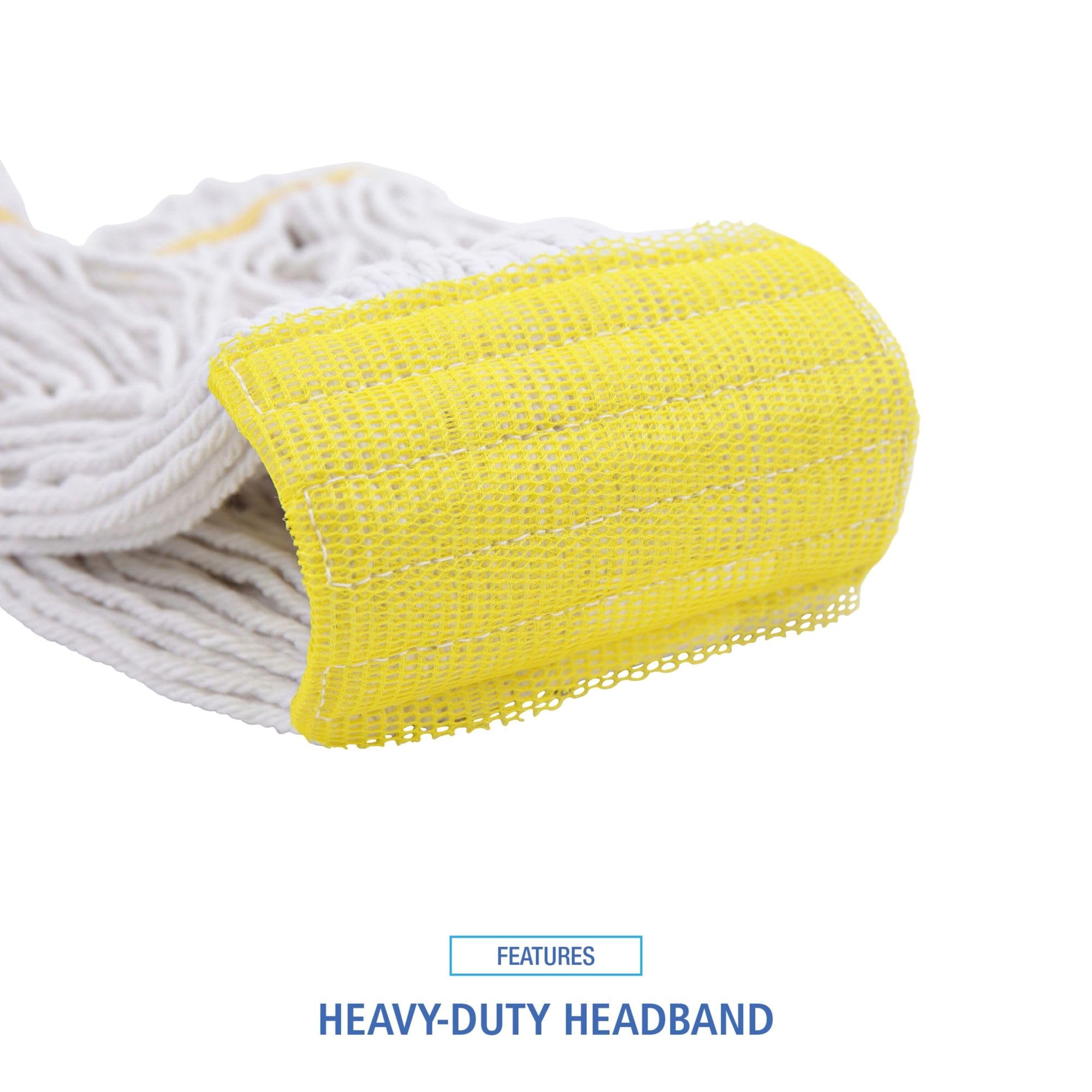 Boardwalk BWK501WH 5-Inch Super Loop Wet Mop Head - Cotton/Synthetic Blend, Small White (12/Carton) - Ideal for Kitchen, Bathroom & Hard Floor Cleaning