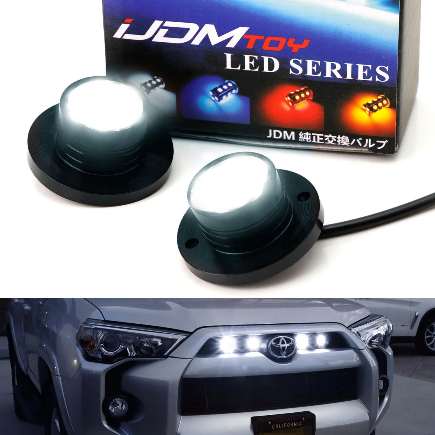 Xenon White 12 LED Surface Flush Mount Strobe Flash Side Marker Lights - Perfect for Trucks, Cars, and Motorcycles - Enhance Visibility and Safety for Night Driving and Emergency Vehicles