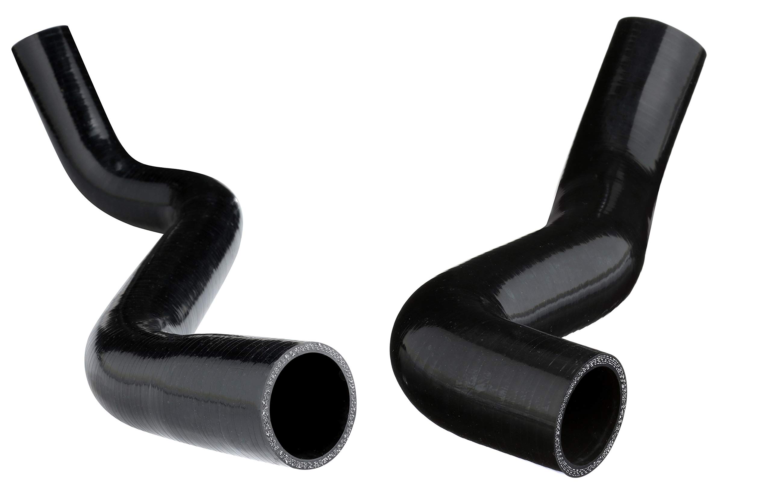 Heavy Duty Silicone Coolant Hose Kit for 1999-2001 Ford 7.3 Powerstroke F-250 F-350 Excursion - Upper & Lower Radiator Hoses with Heat Resistant Embedded Fibers & High Pressure Tolerance (Black) - Perfect for Engine Cooling System Upgrades & Off-Road Performance