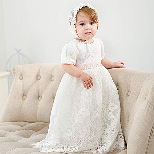 Baby Girl Christening Dress - White Baptism Gown for Dedication & Blessing Ceremonies - Elegant Flower Girl Dress for Special Occasions - Perfect for Church Events, First Communion & Photoshoots