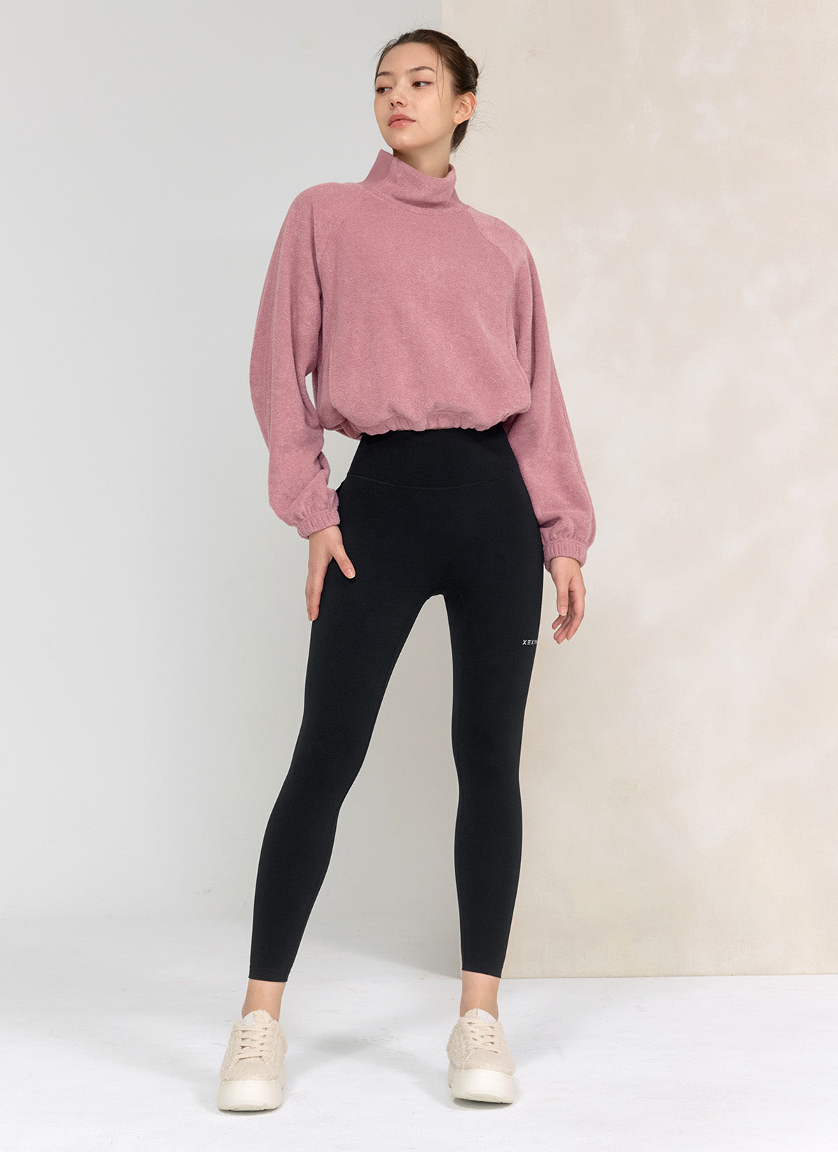 Fluffy String High Neck Sweatshirt - Women's Cozy Pullover Winter Top | Perfect for Casual Outfits, Loungewear & Cold Weather Fashion