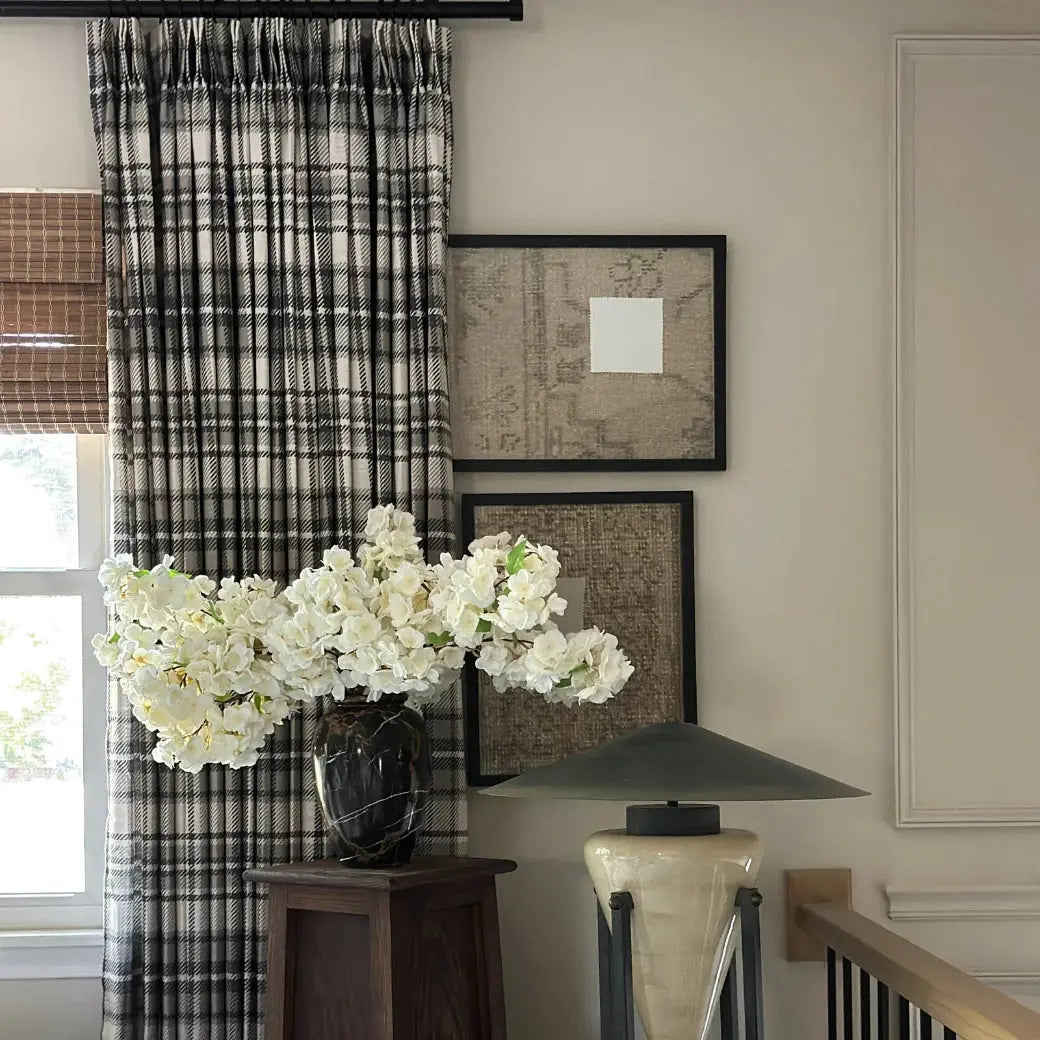 Elegant Sara Le Print Linen Drapery Pleated Curtains - Soft Textured Window Treatments for Living Room & Bedroom Decor