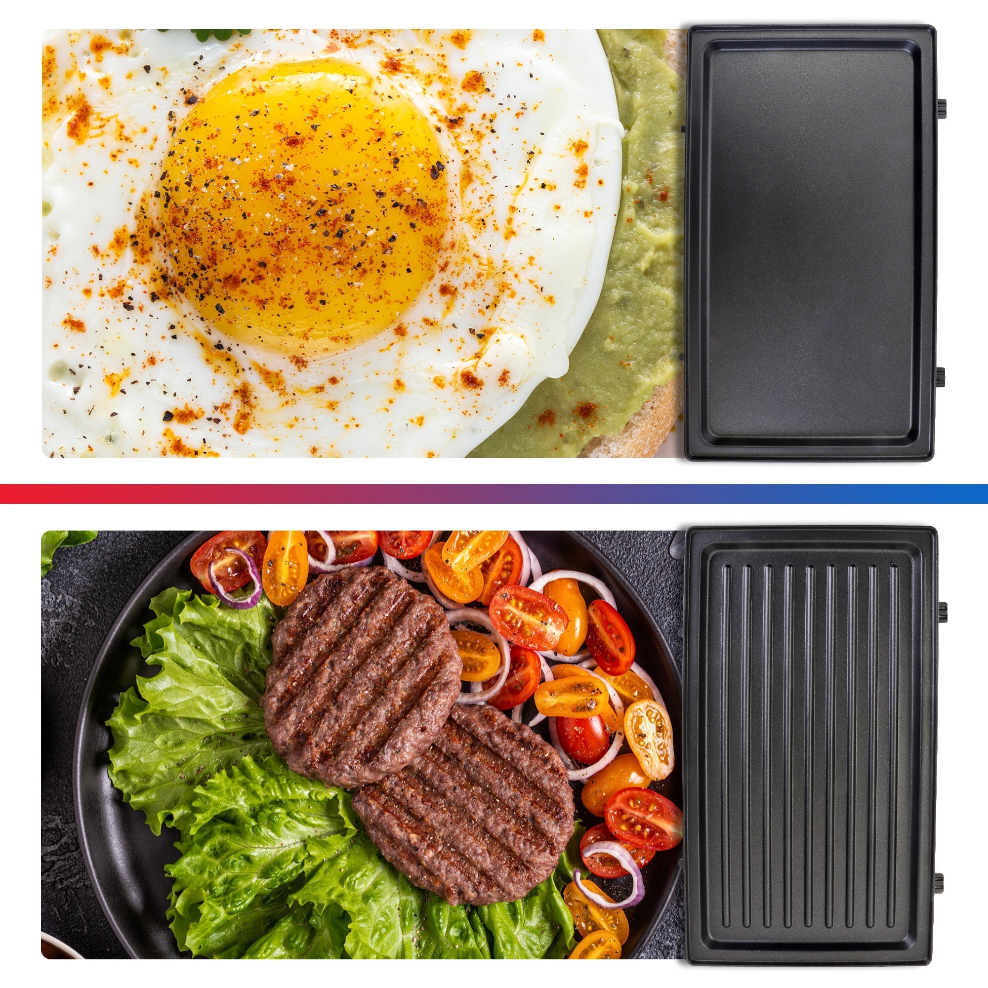 Total Chef 4-in-1 Electric Waffle Maker & Indoor Grill with Removable Non-Stick Plates - Sandwich Maker, Panini Press, Griddle & Toaster for Grilled Cheese, Breakfast, Omelets - Perfect for Home Kitchen, Camping & Small Spaces