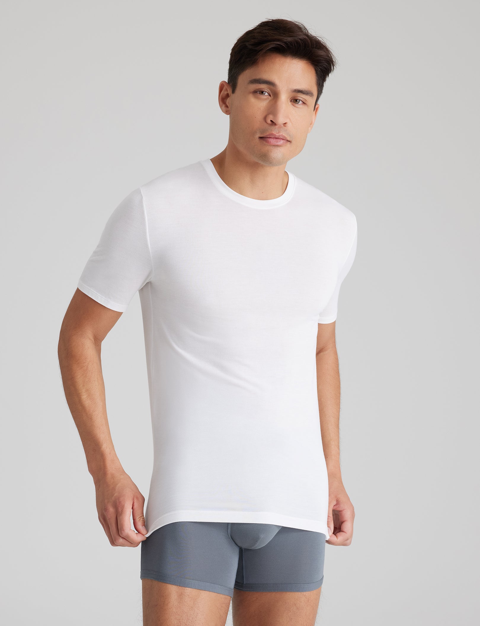 Second Skin Crew Neck Stay Tucked Undershirt 6 Pack - Seamless Comfort Fit Men's Base Layer Shirts for Work, Gym & Everyday Wear